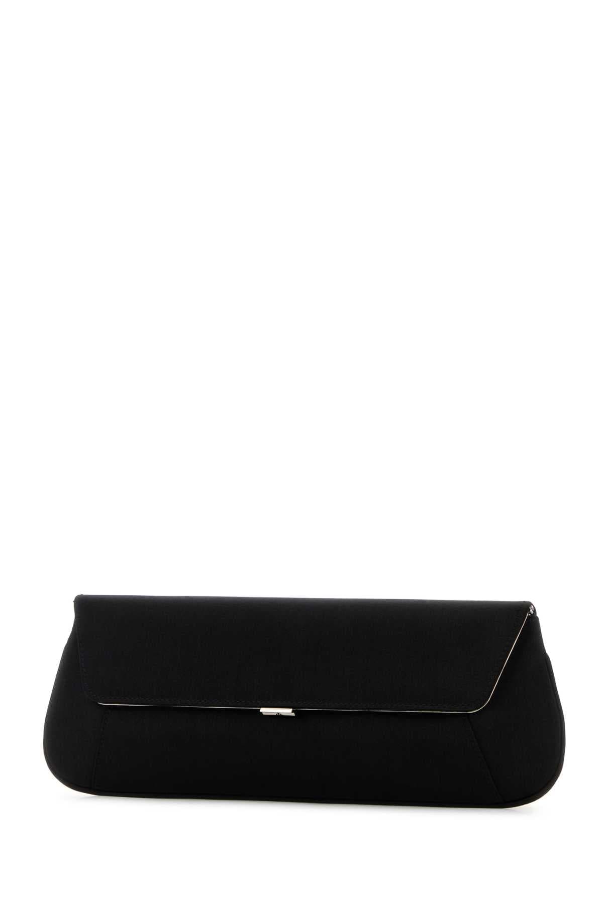 Black satin Ami clutch - мініатюра 2
