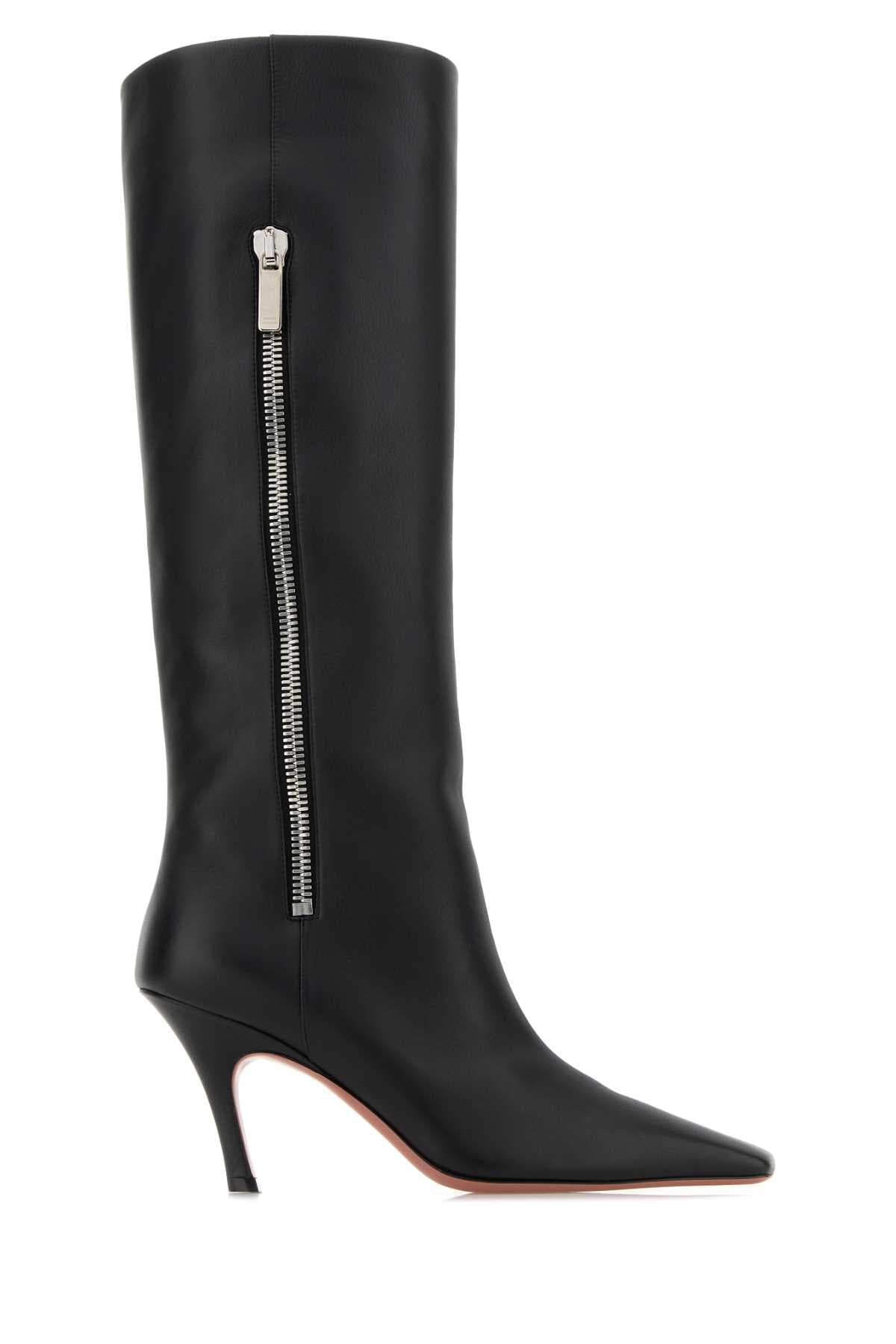 Black leather Mona boots