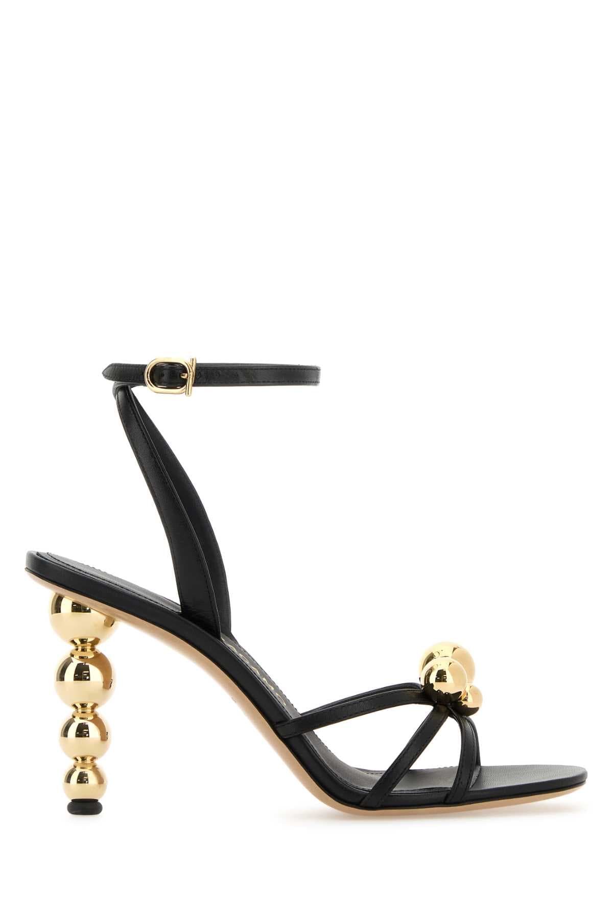 Black leather Karina sandals