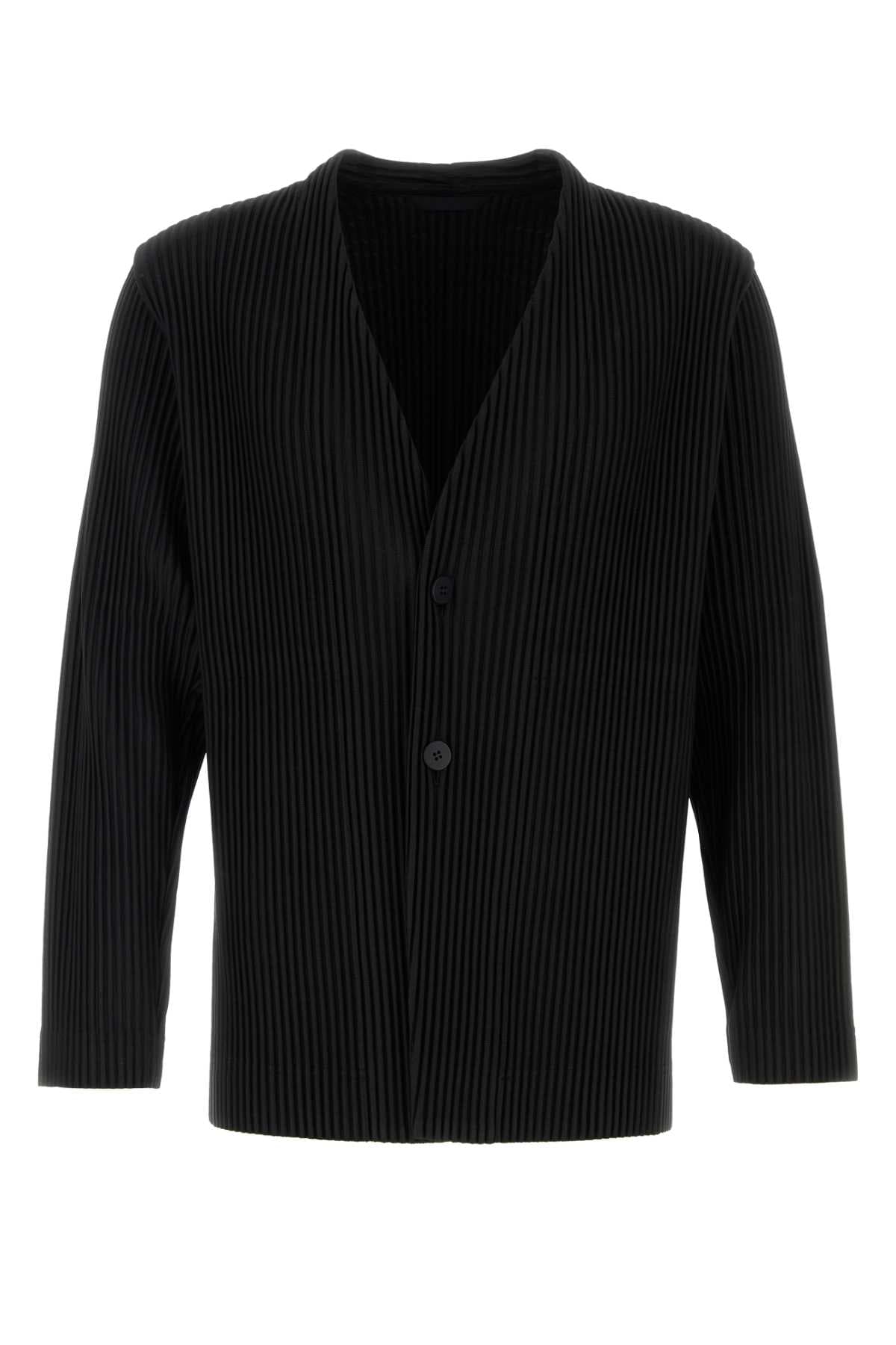 Black polyester cardigan