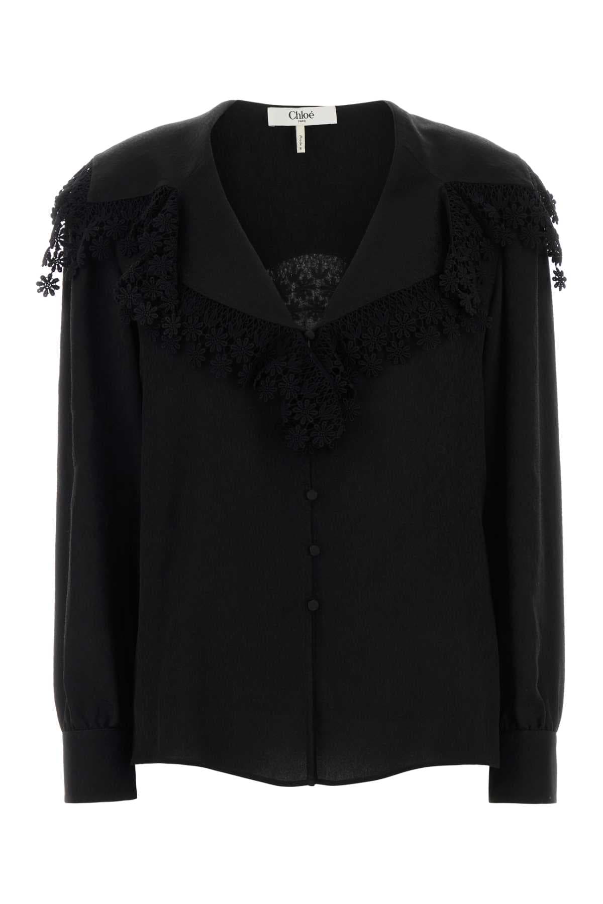 Black silk shirt