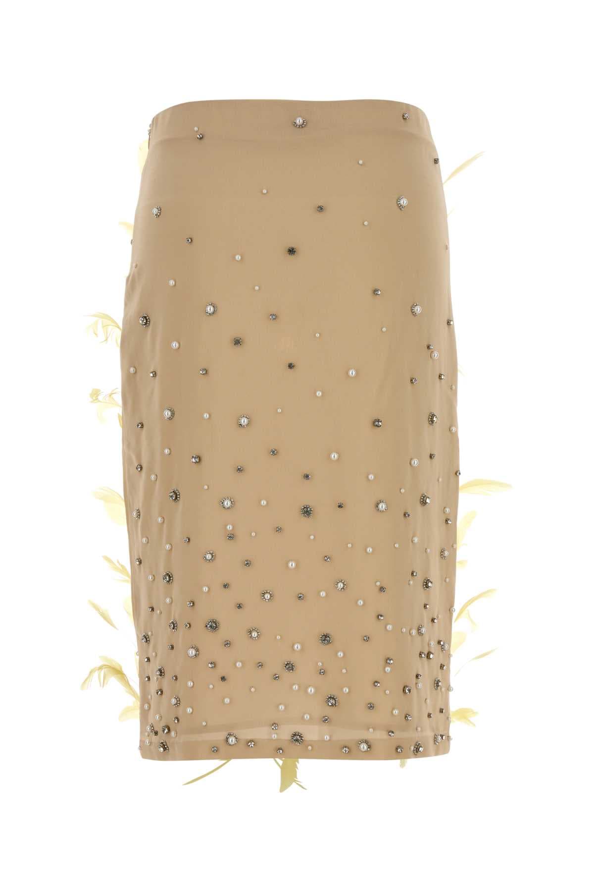 Skin pink crepe skirt - мініатюра 2
