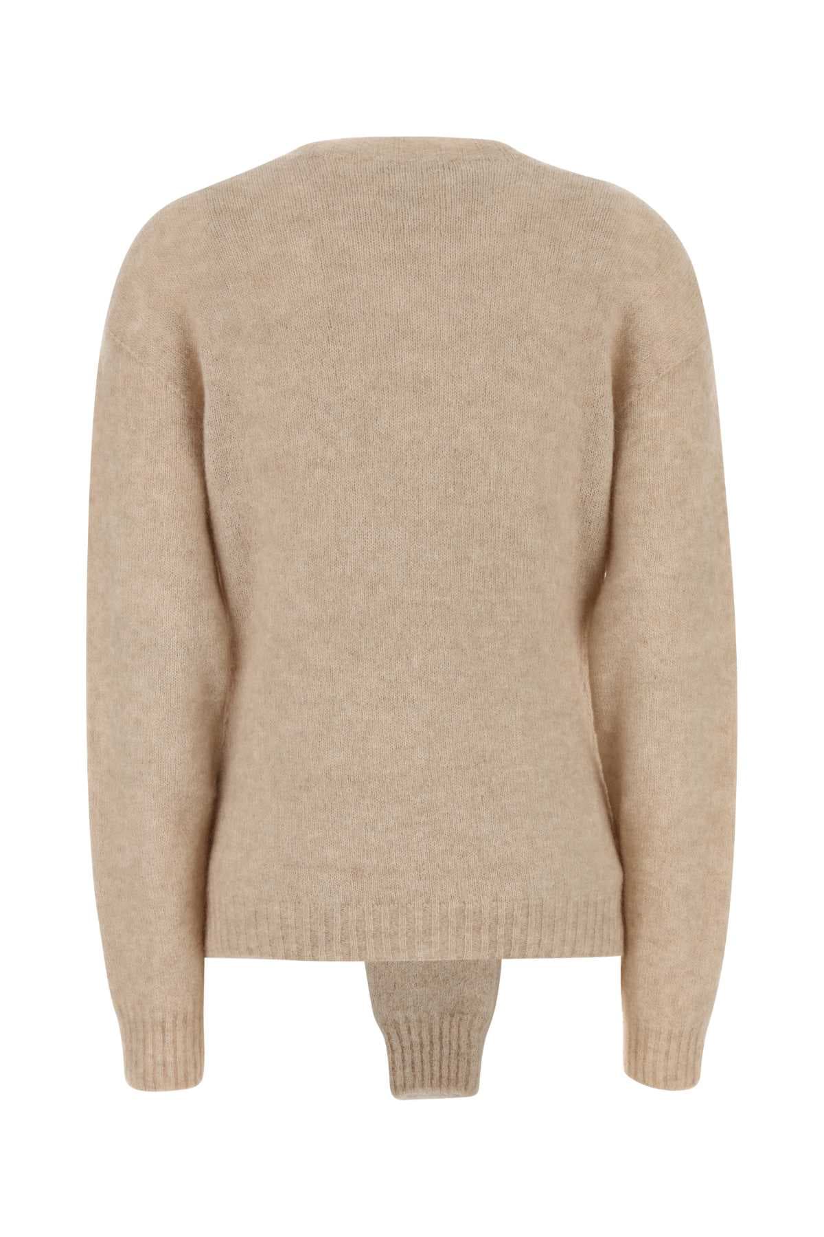 Beige stretch nylon blend sweater - мініатюра 2