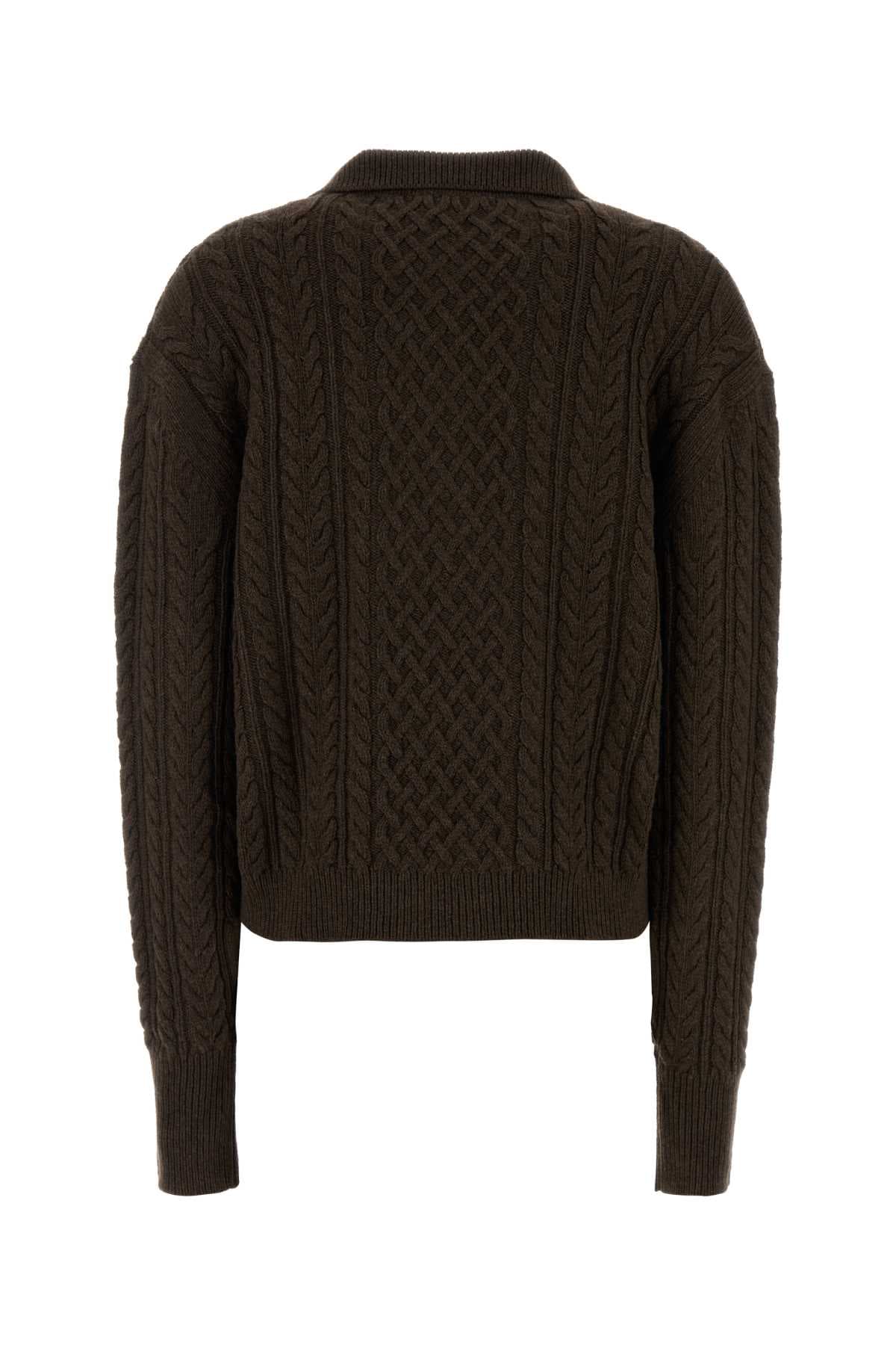 Chocolate nylon blend sweater - мініатюра 2