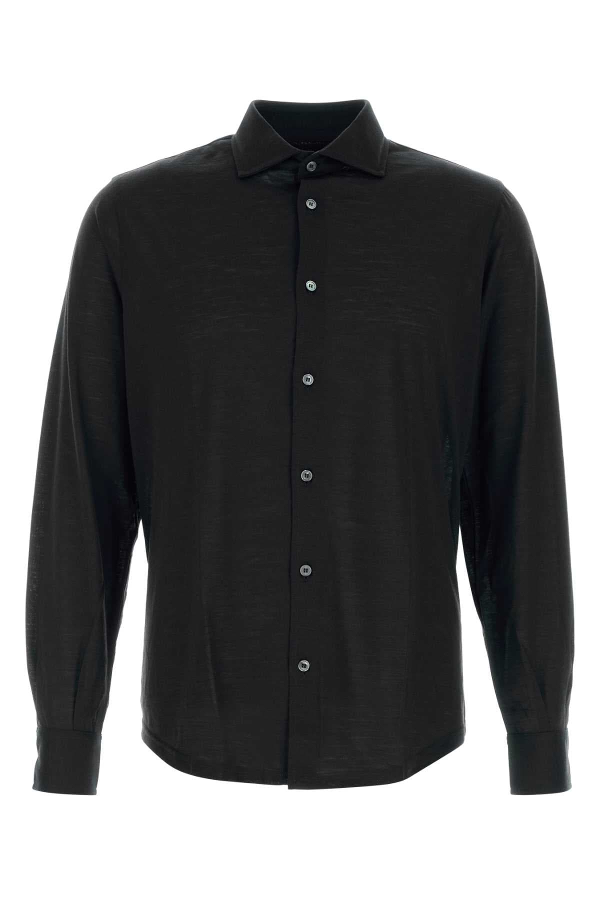Black wool shirt
