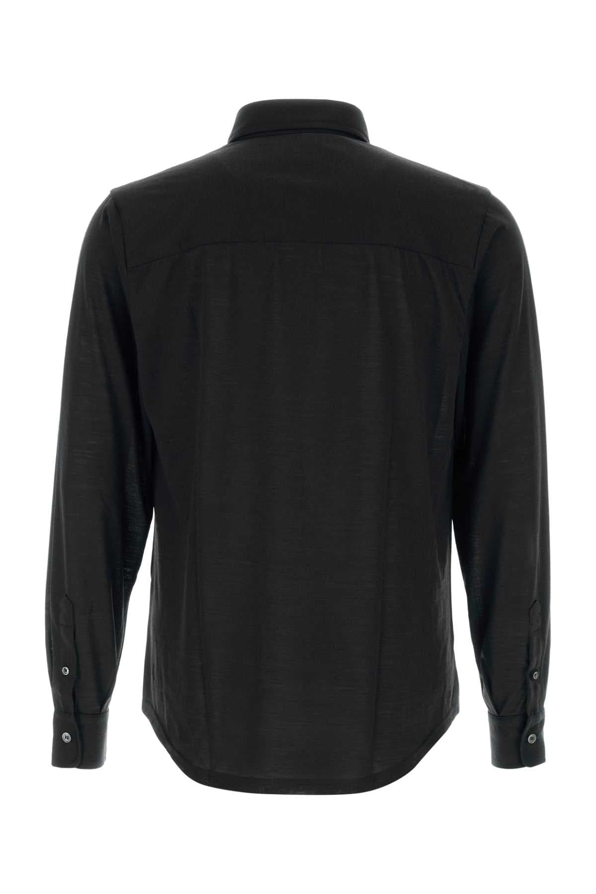 Black wool shirt - мініатюра 2