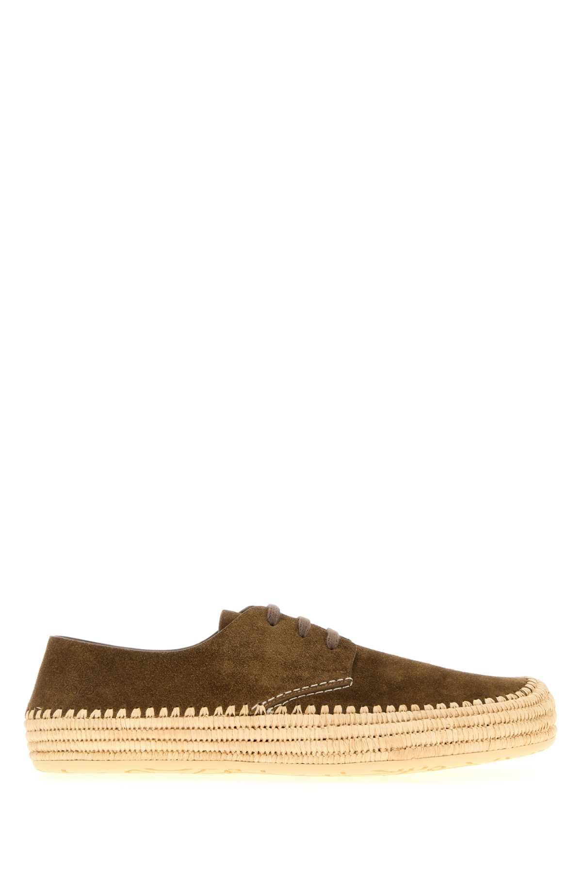Brown suede Rio lace-up shoes