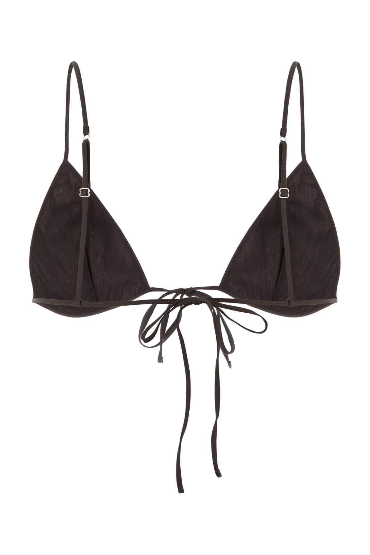 Brown stretch poplin bra - мініатюра 2