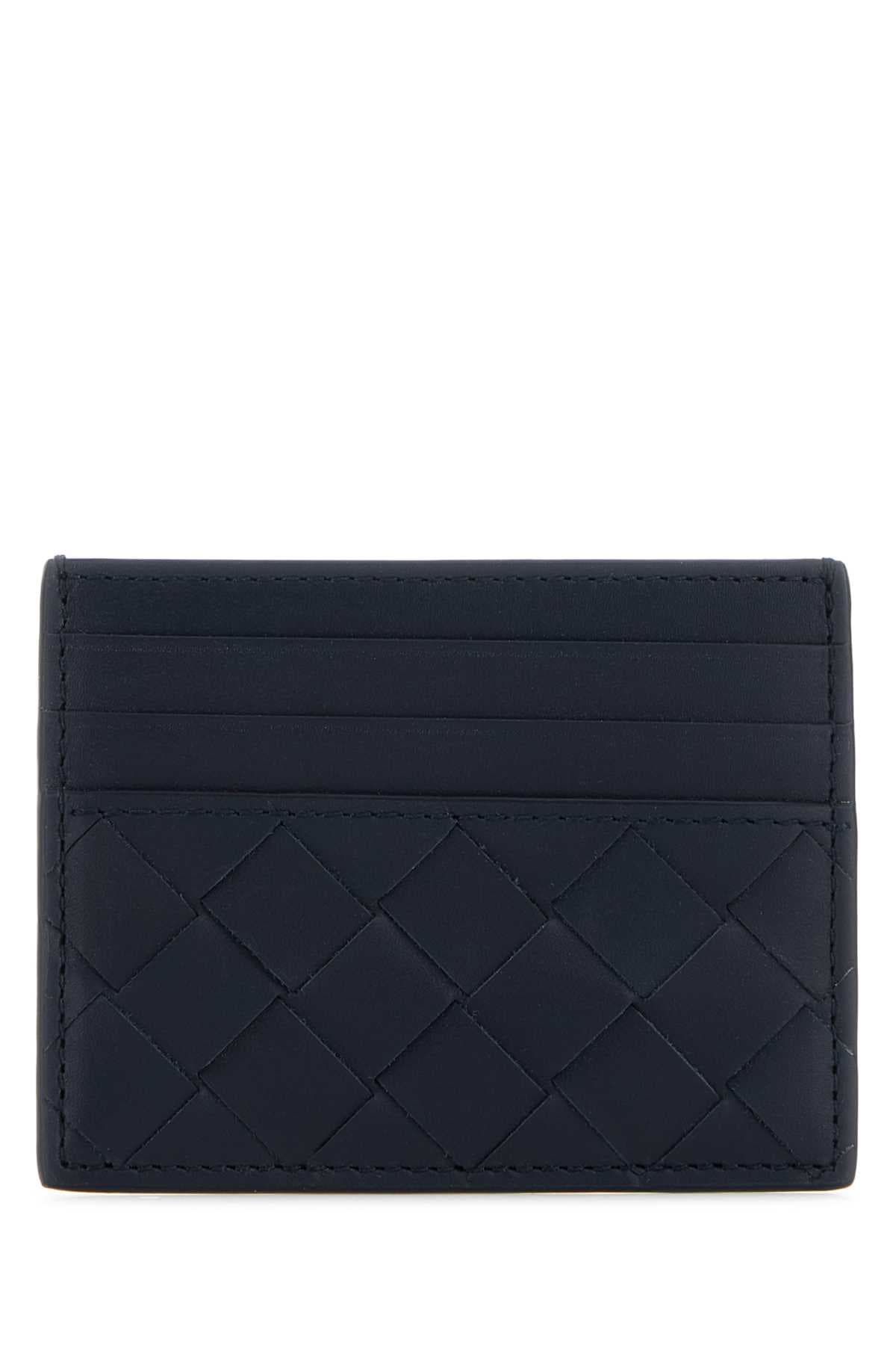 Two-tone leather Intrecciato card holder