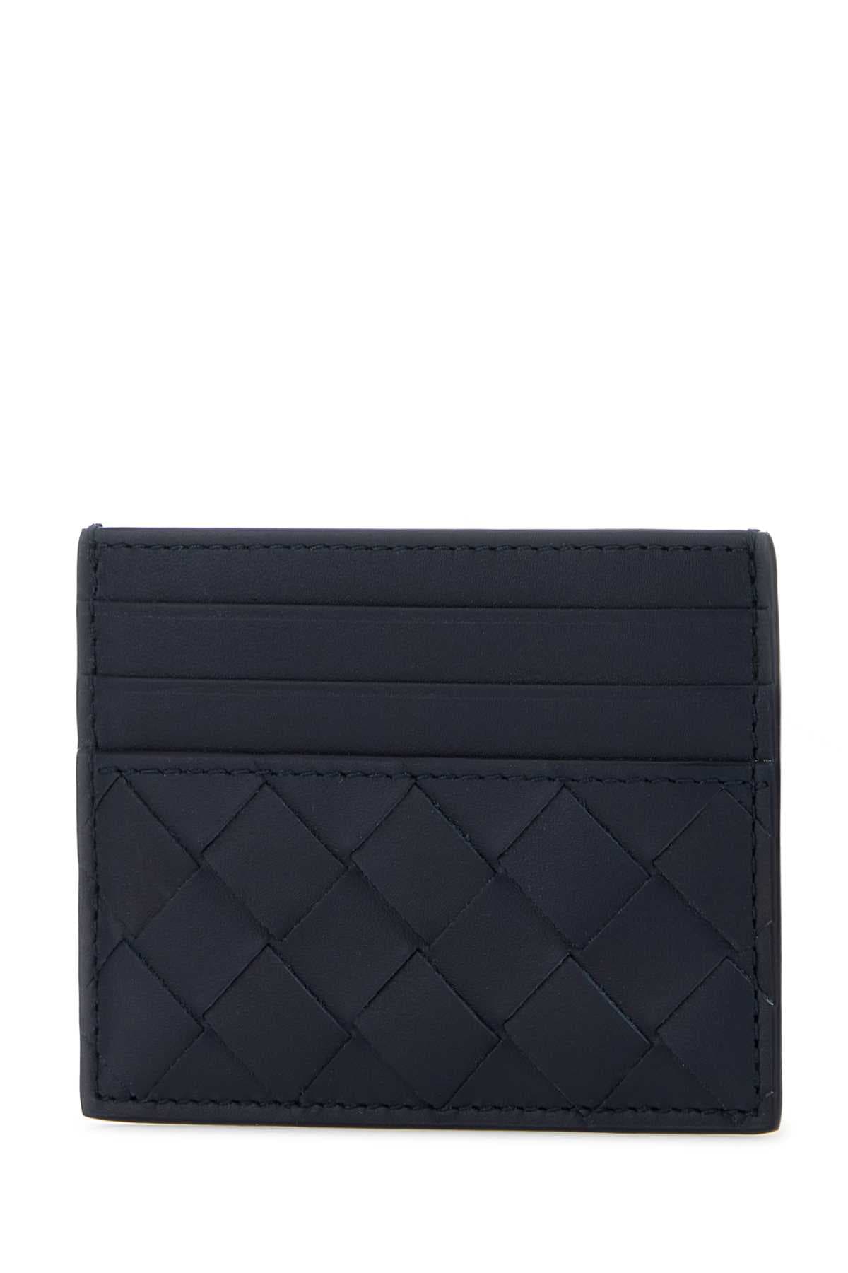 Two-tone leather Intrecciato card holder - мініатюра 2