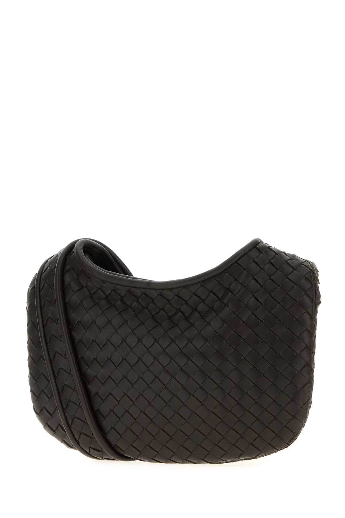Dark brown leather small Veneto crossbody bag - мініатюра 2