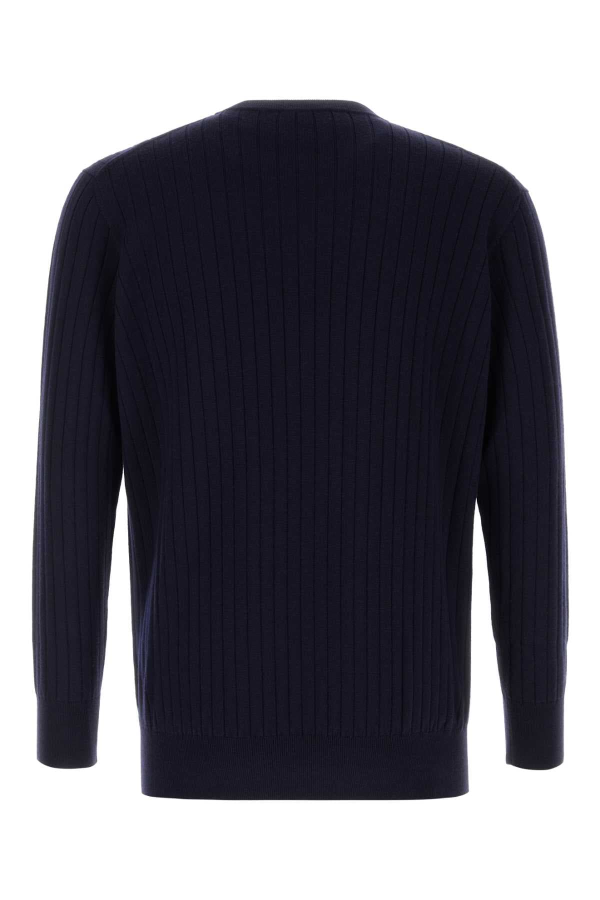 Dark blue wool sweater - мініатюра 2