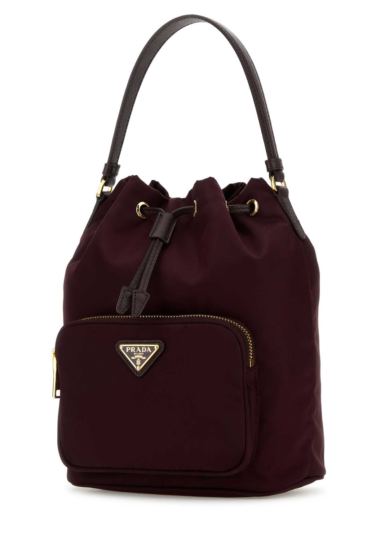 Burgundy Re-Nylon Duet bucket bag - мініатюра 2