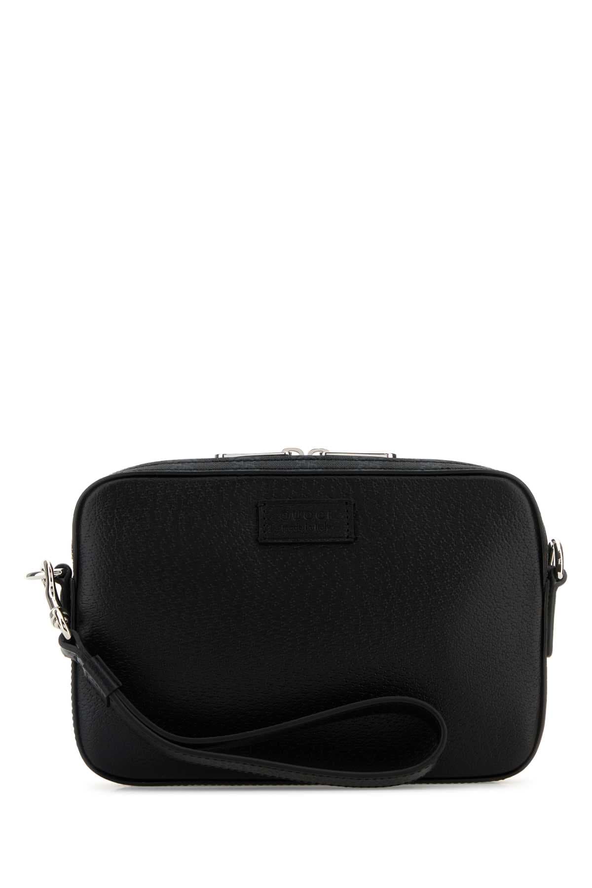 Black leather small clutch