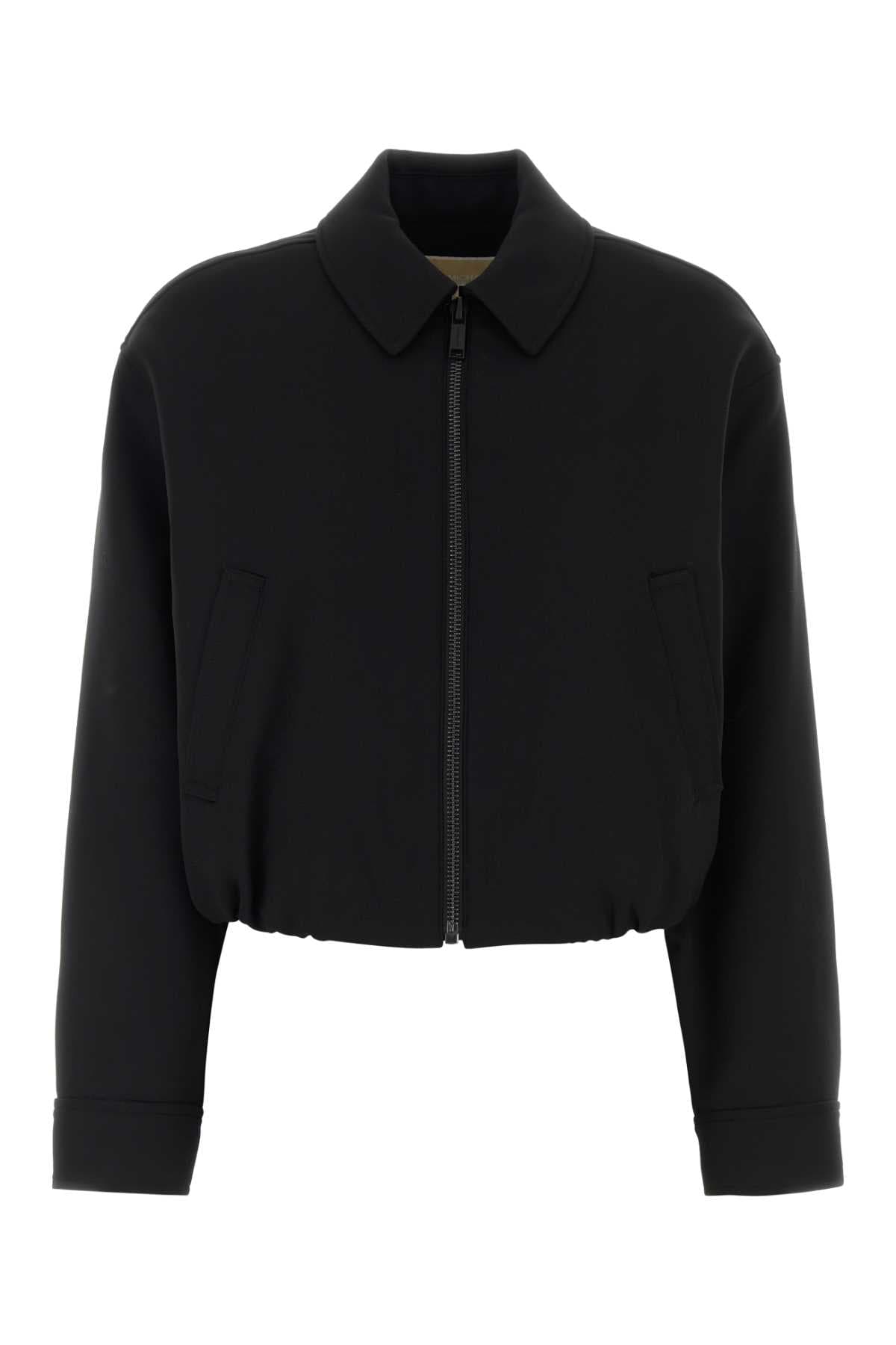 Black twill bomber jacket