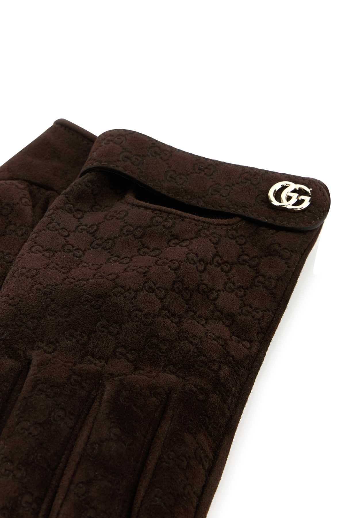 Brown suede gloves - мініатюра 2
