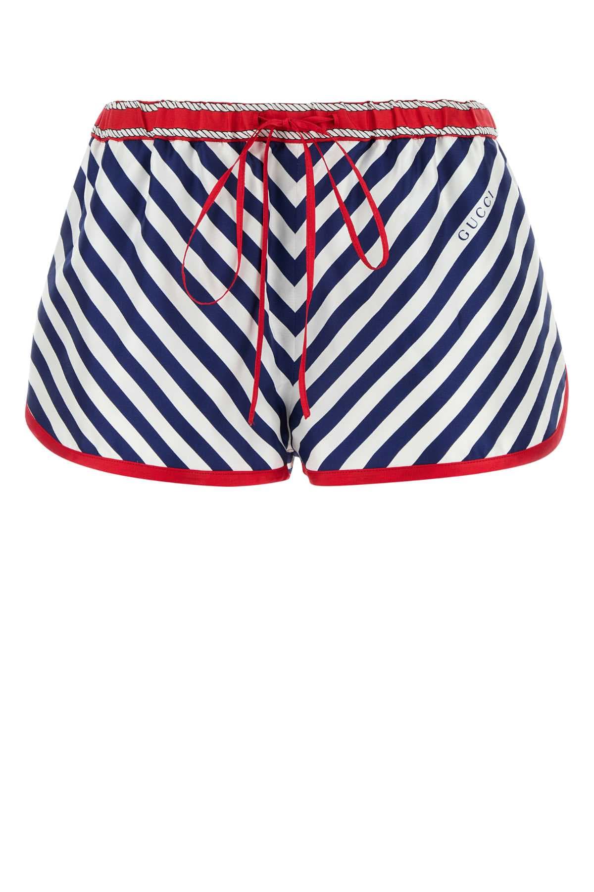 Printed silk shorts