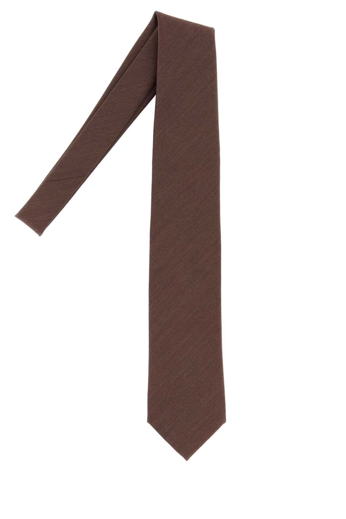Brown wool tie - мініатюра 2