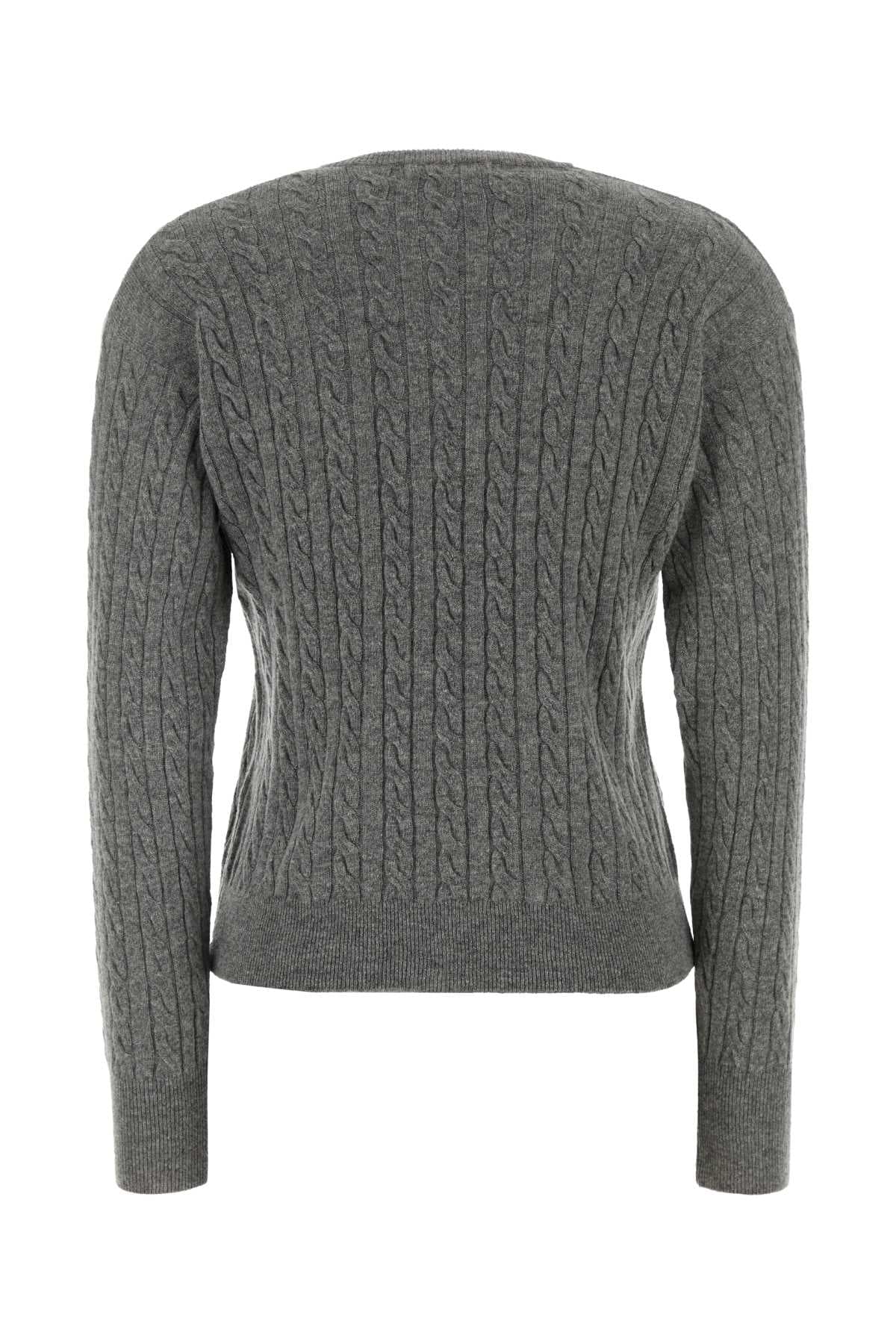 Grey wool blend Rina cardigan - мініатюра 2