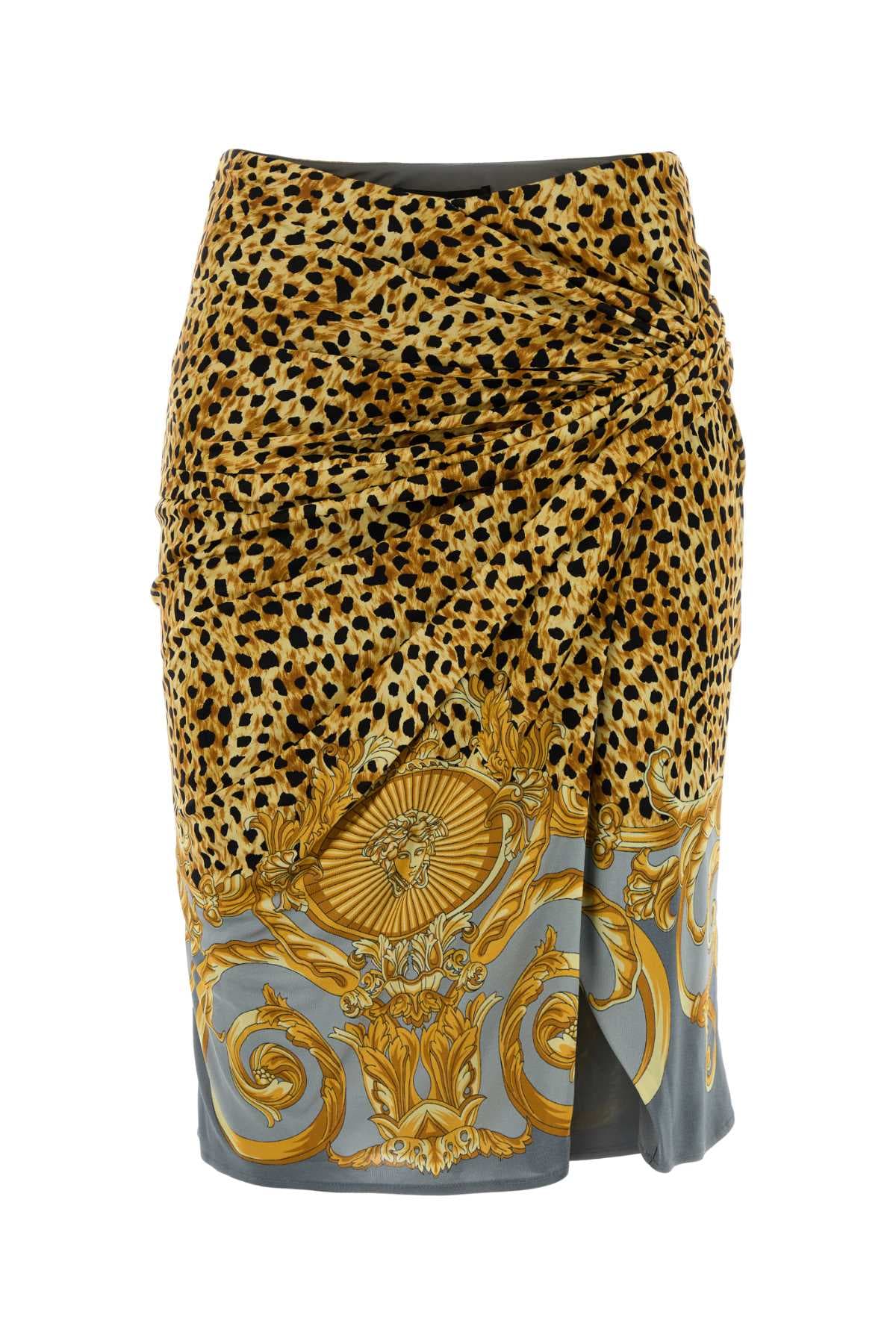 Printed jersey skirt