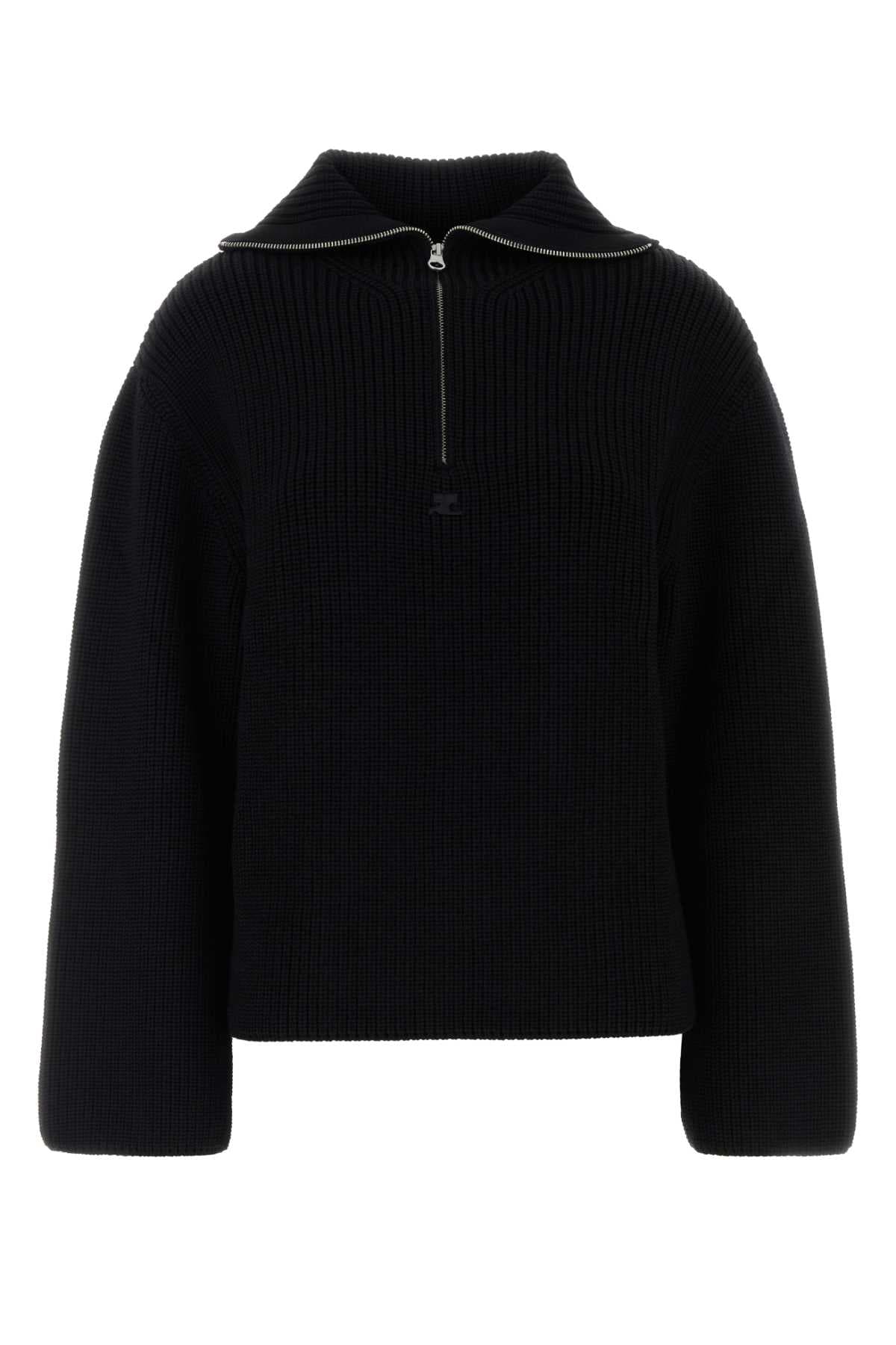 Black wool oversize sweater