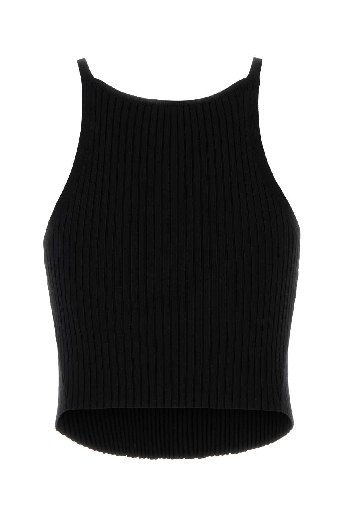 Black viscose blend tank top - мініатюра 2