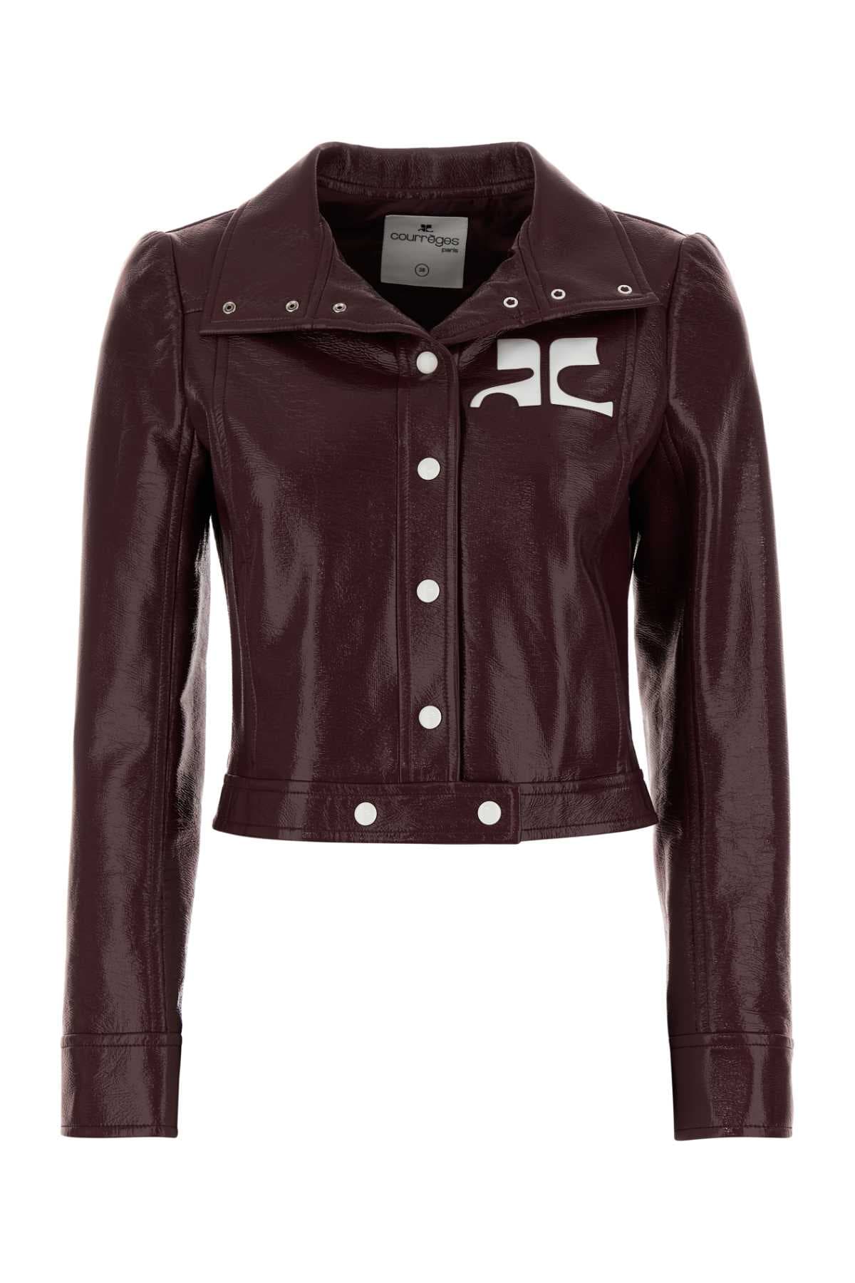 Aubergine vinyl blazer