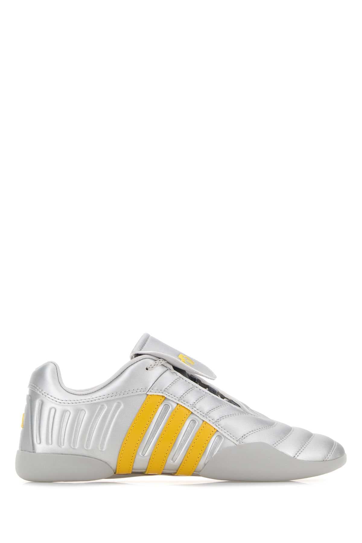 Silver synthetic leather Adidas by Miaou sneakers