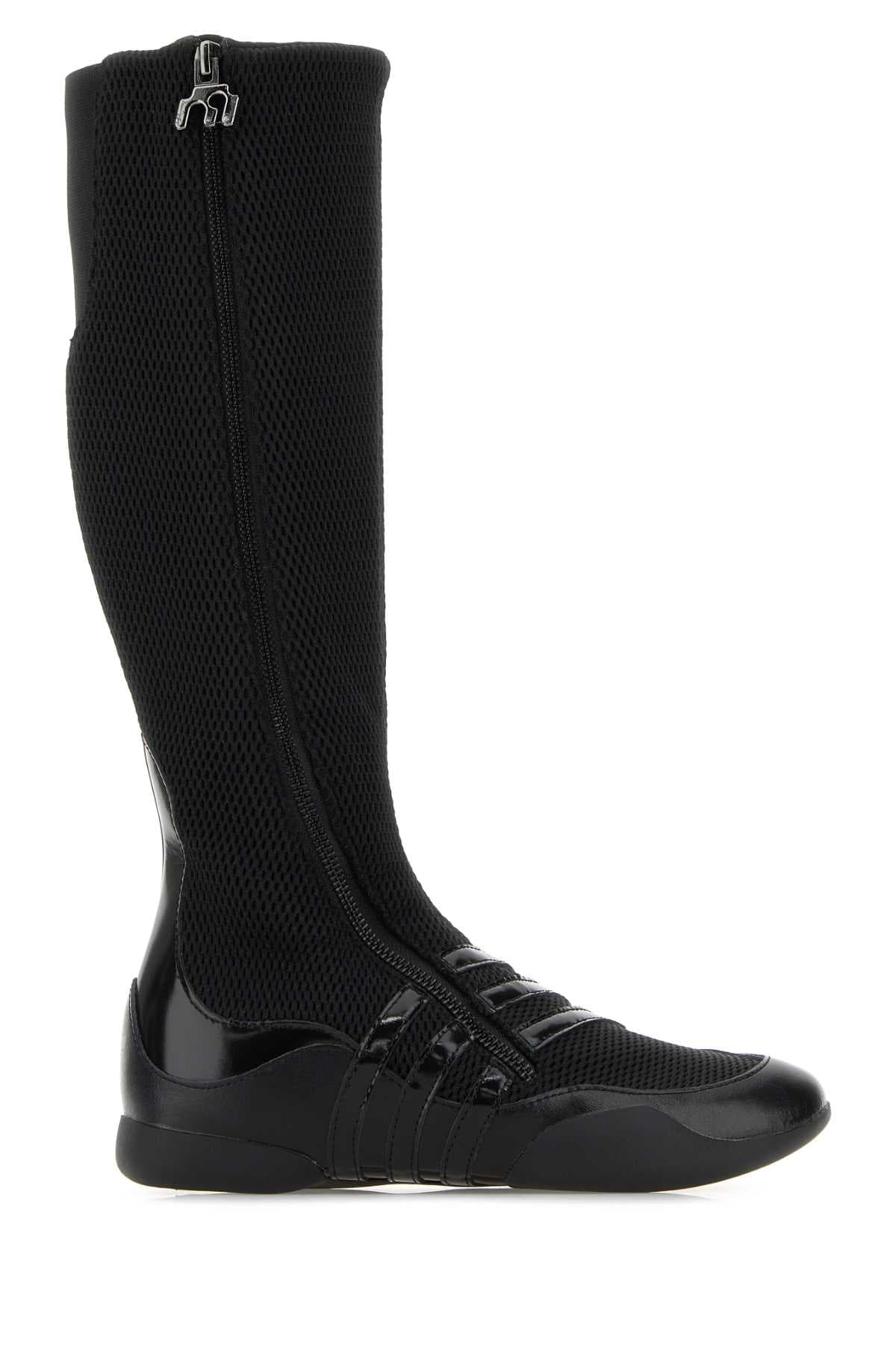 Black mesh and leather Adidas by Miaou boots