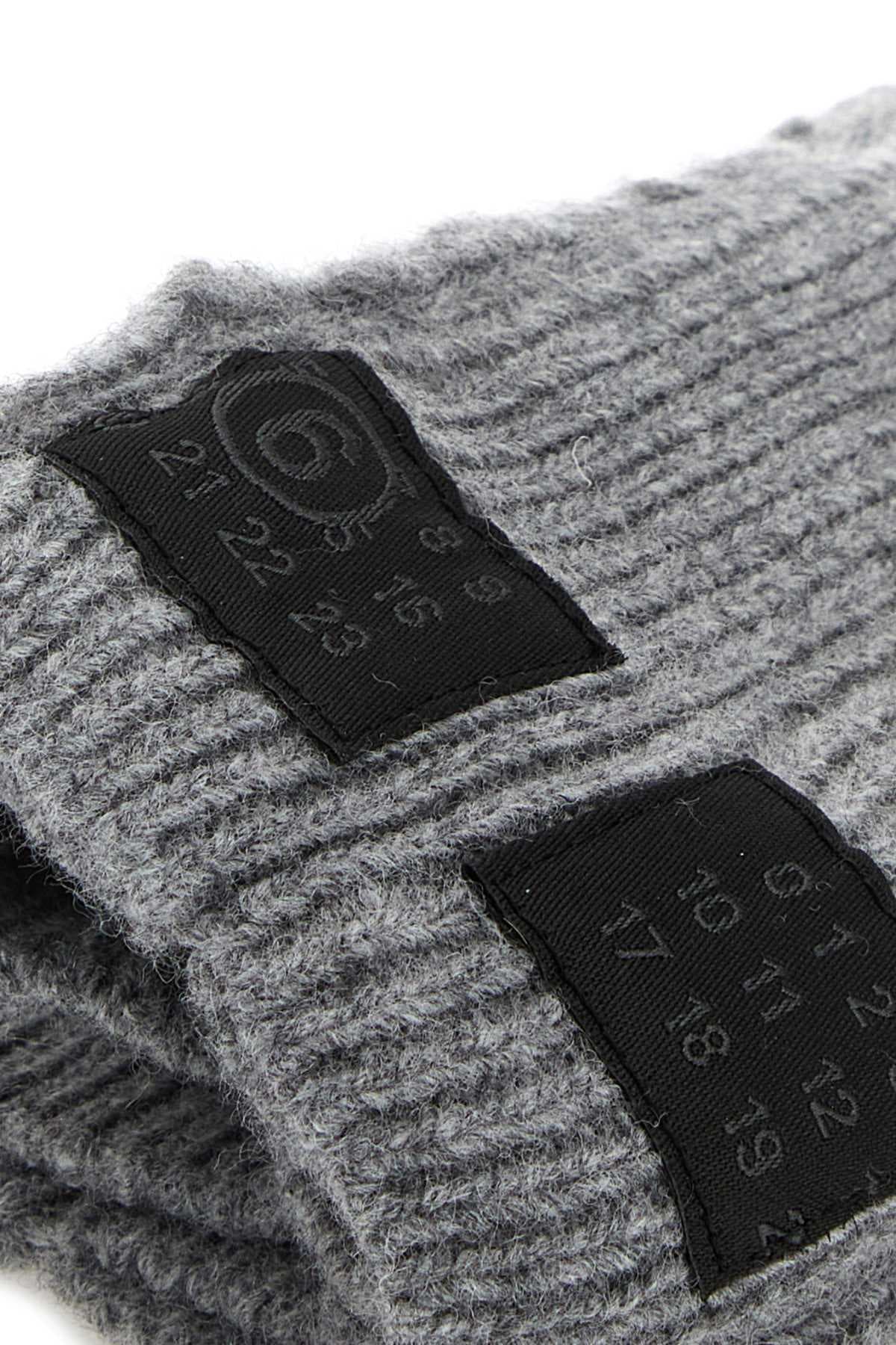 Grey wool blend gloves - мініатюра 2
