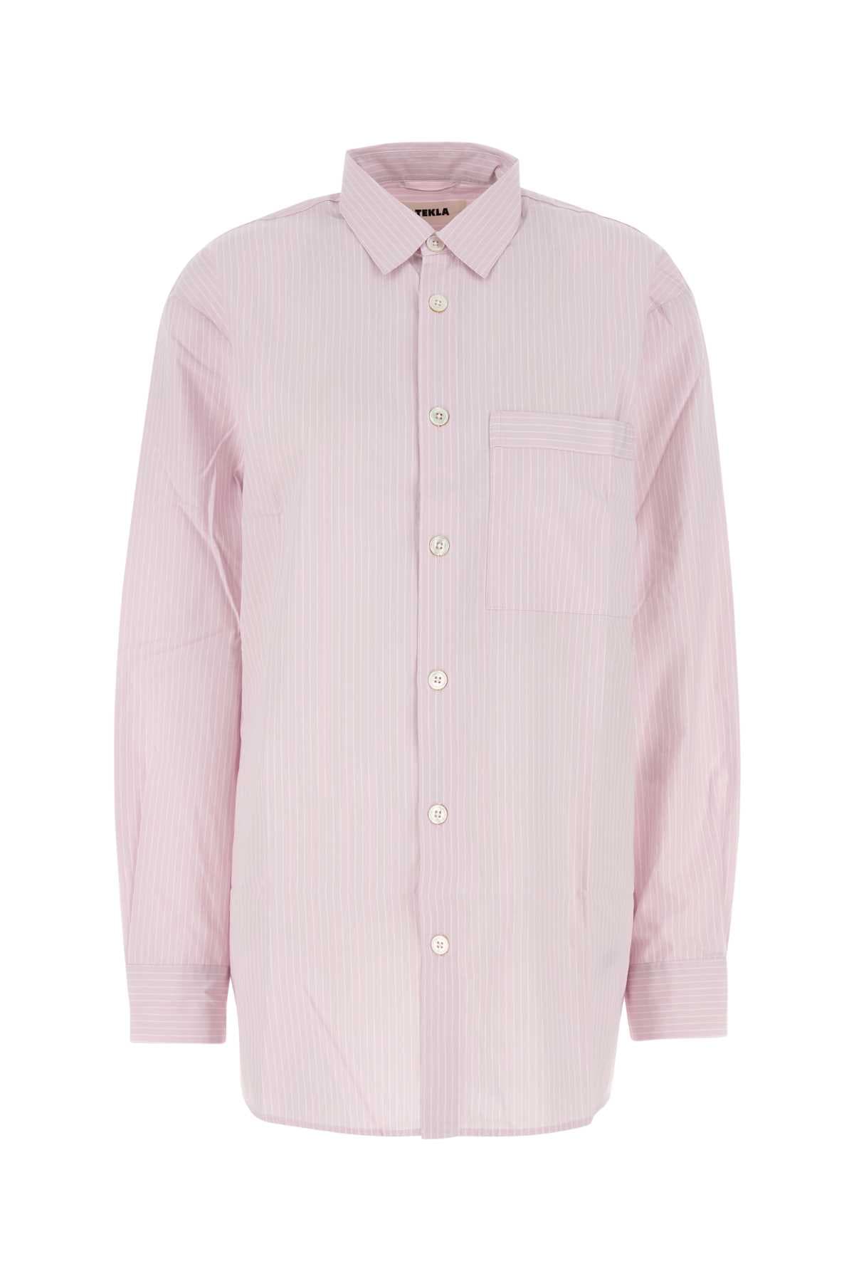 Embroidered poplin oversize pyjama shirt