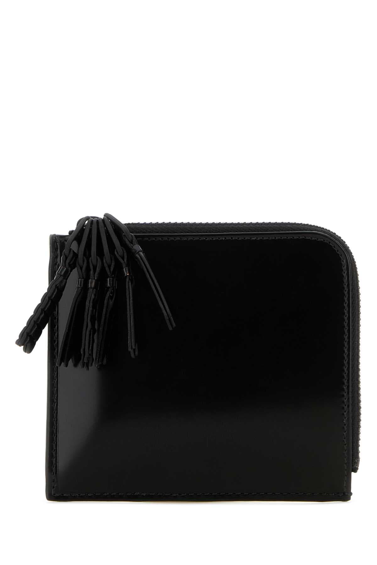 Black leather card holder