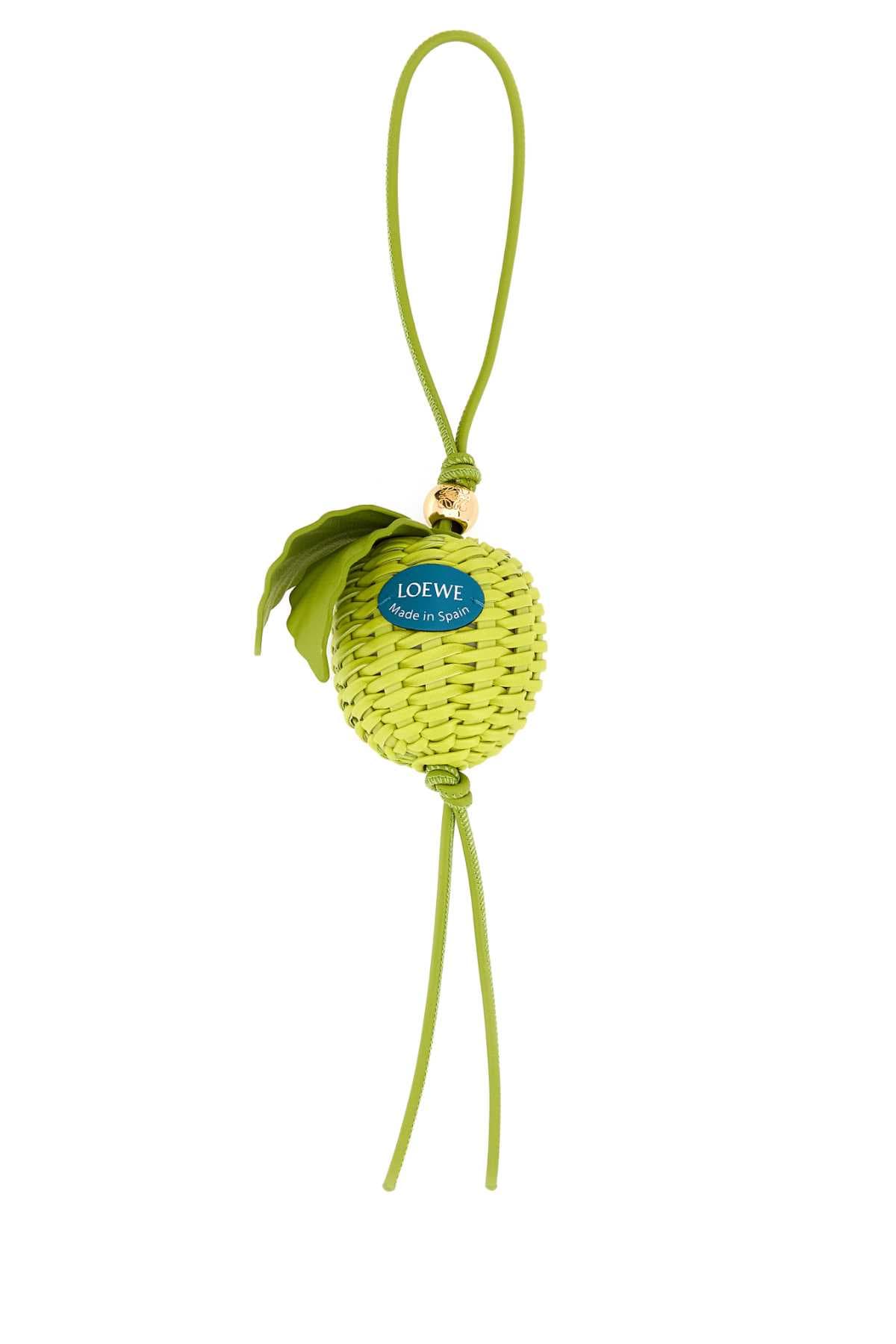 Green leather Apple charm