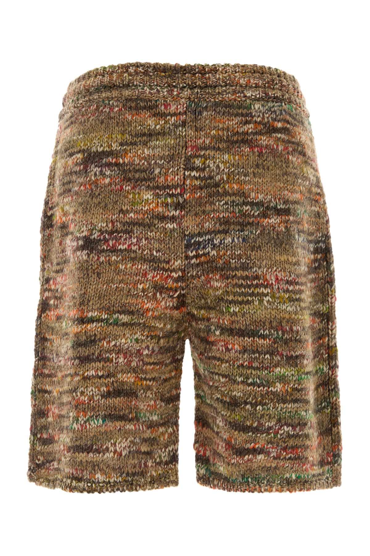 Multicolor wool blend Grunge Beat bermuda shorts - мініатюра 2