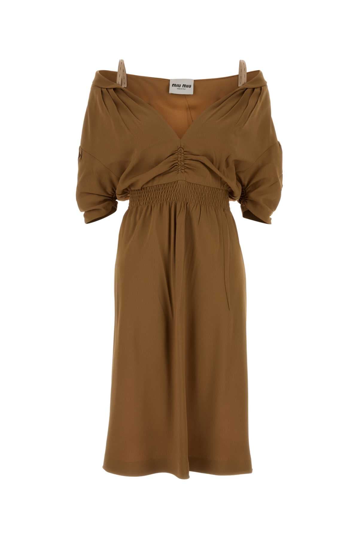 Camel crepe dress