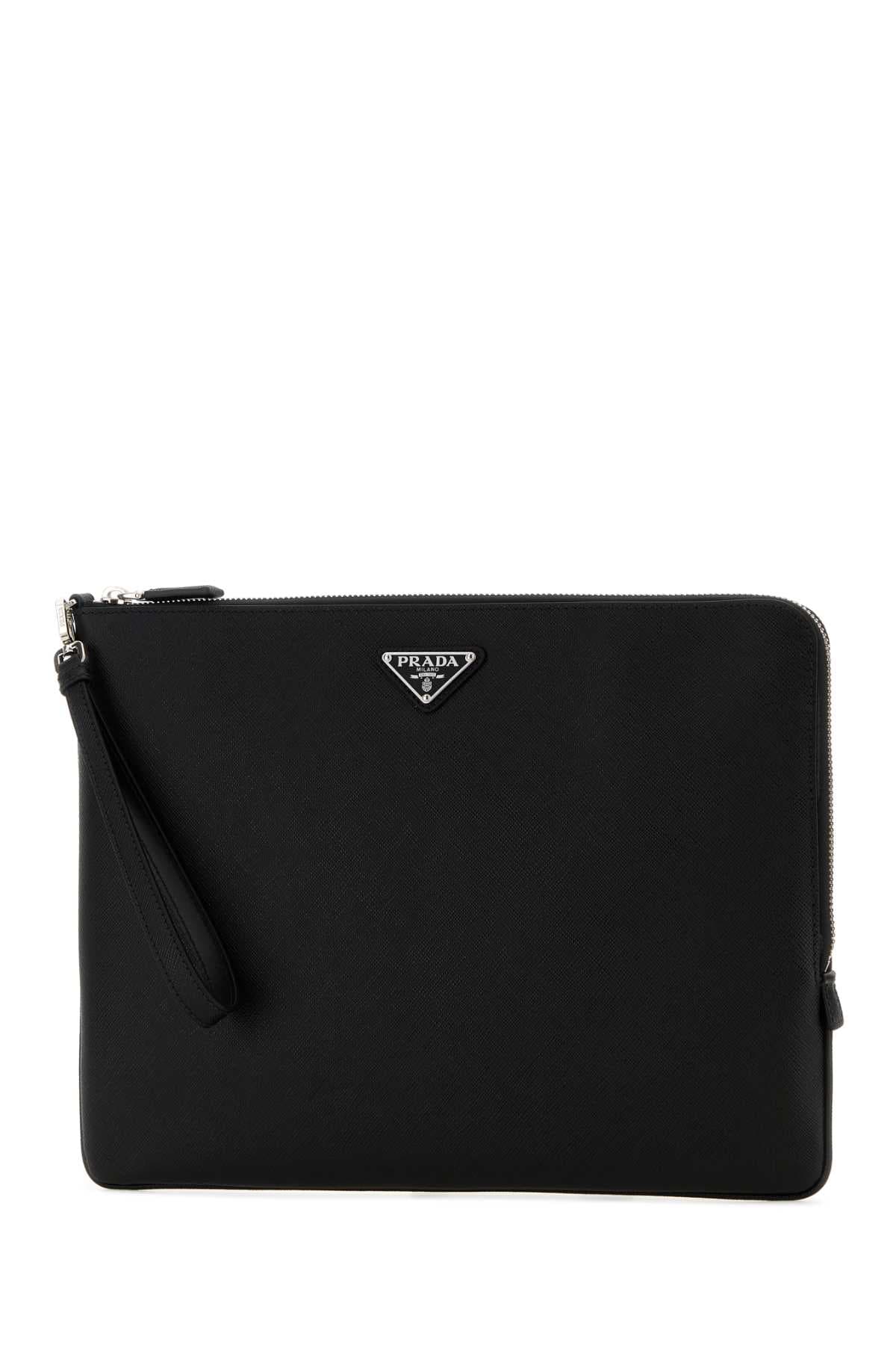 Black leather clutch - мініатюра 2