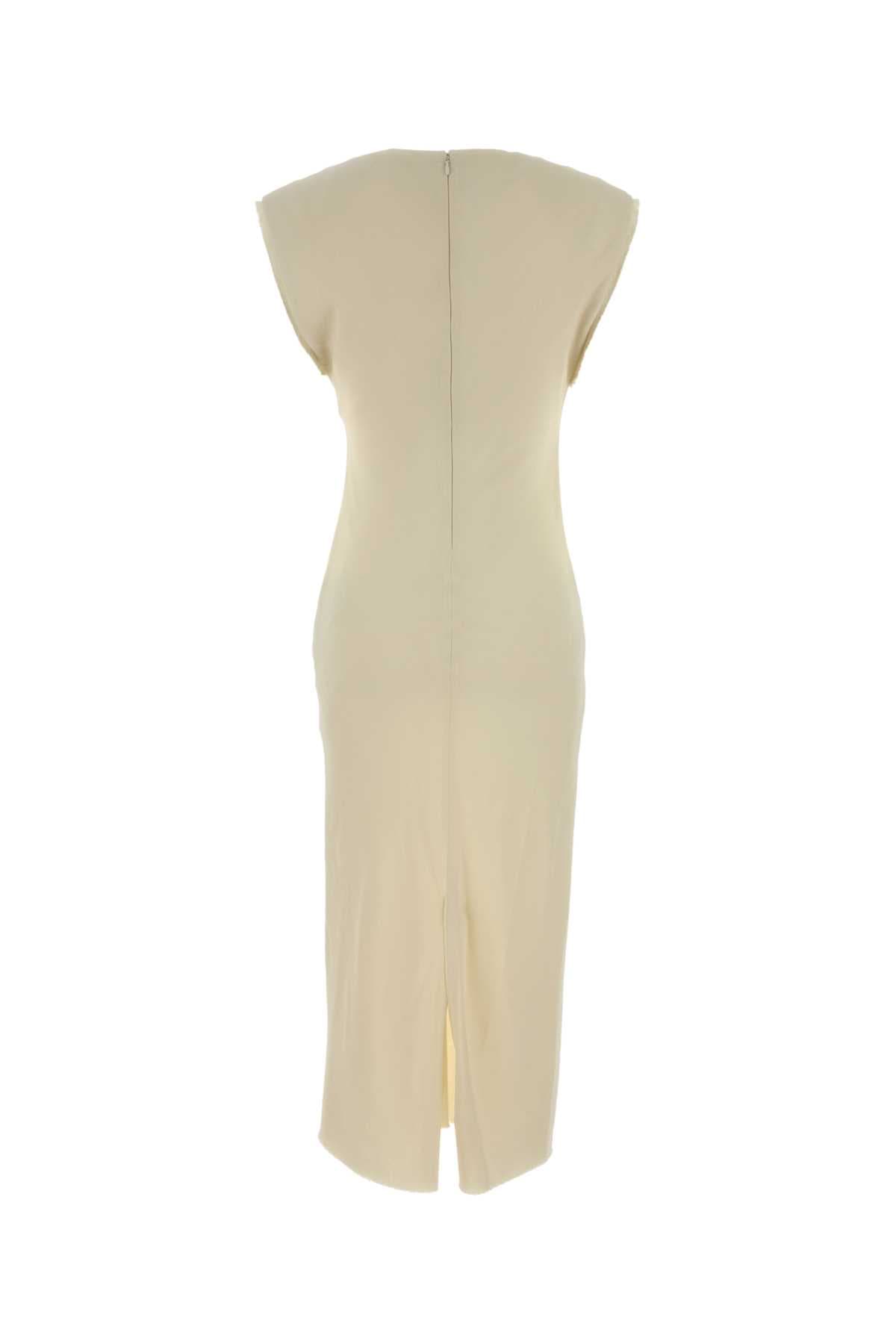 Cream stretch viscose dress - мініатюра 2