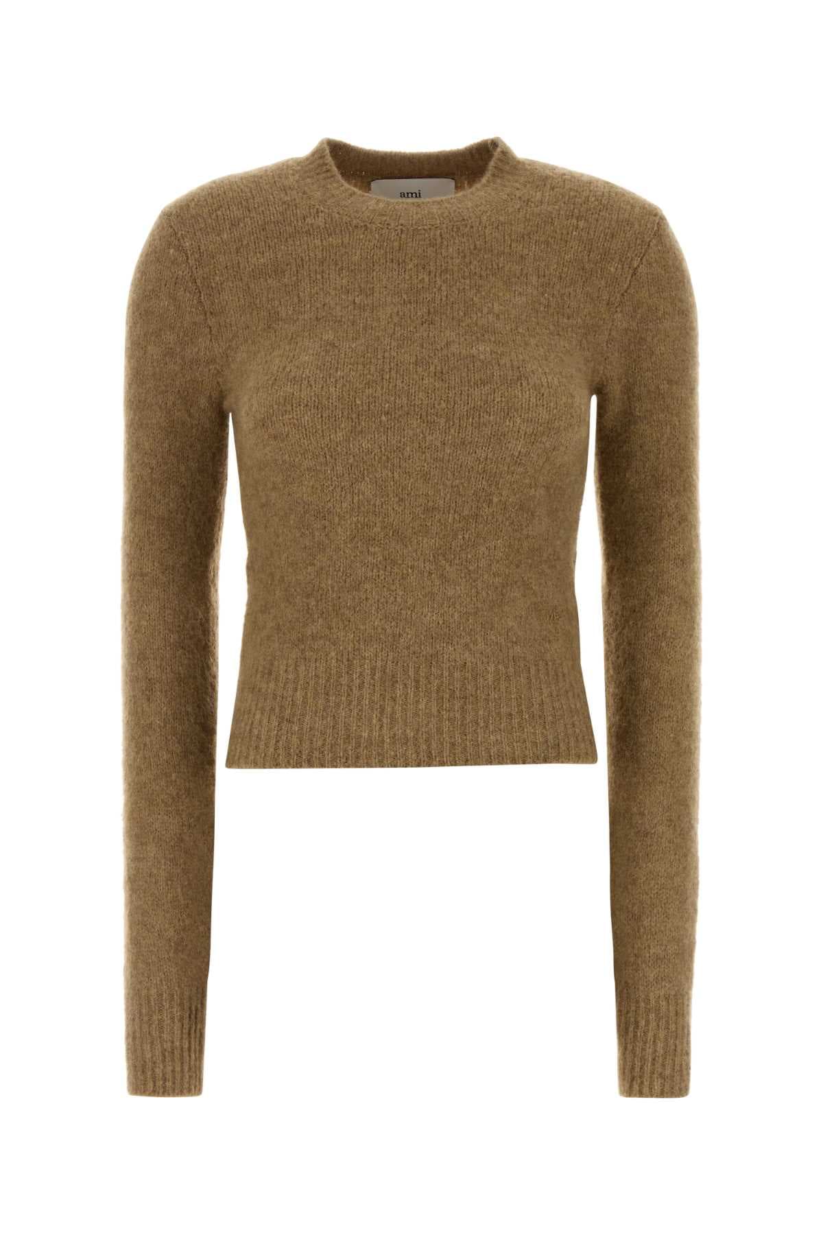 Camel stretch alpaca blend sweater