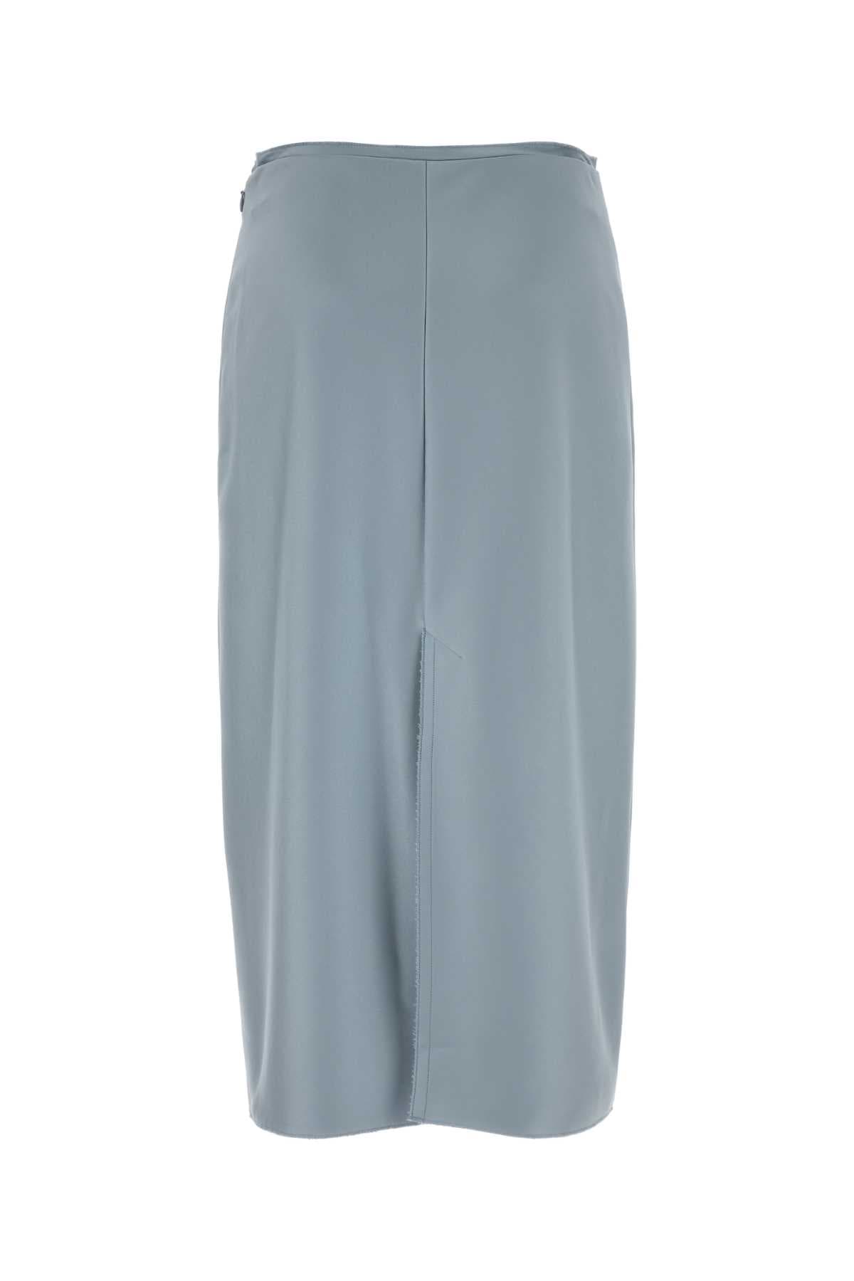 Pastel light-blue stretch satin skirt - мініатюра 2