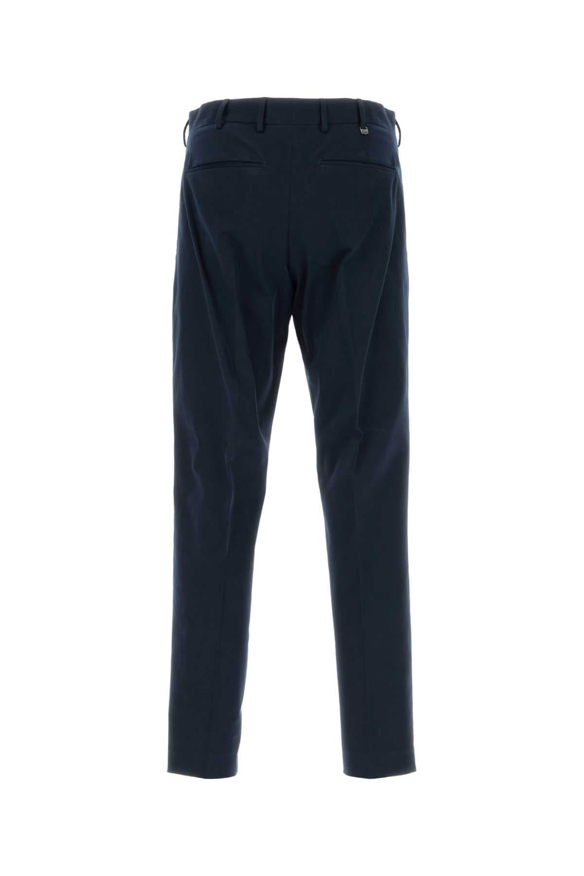 Navy blue stretch cotton pant - мініатюра 2