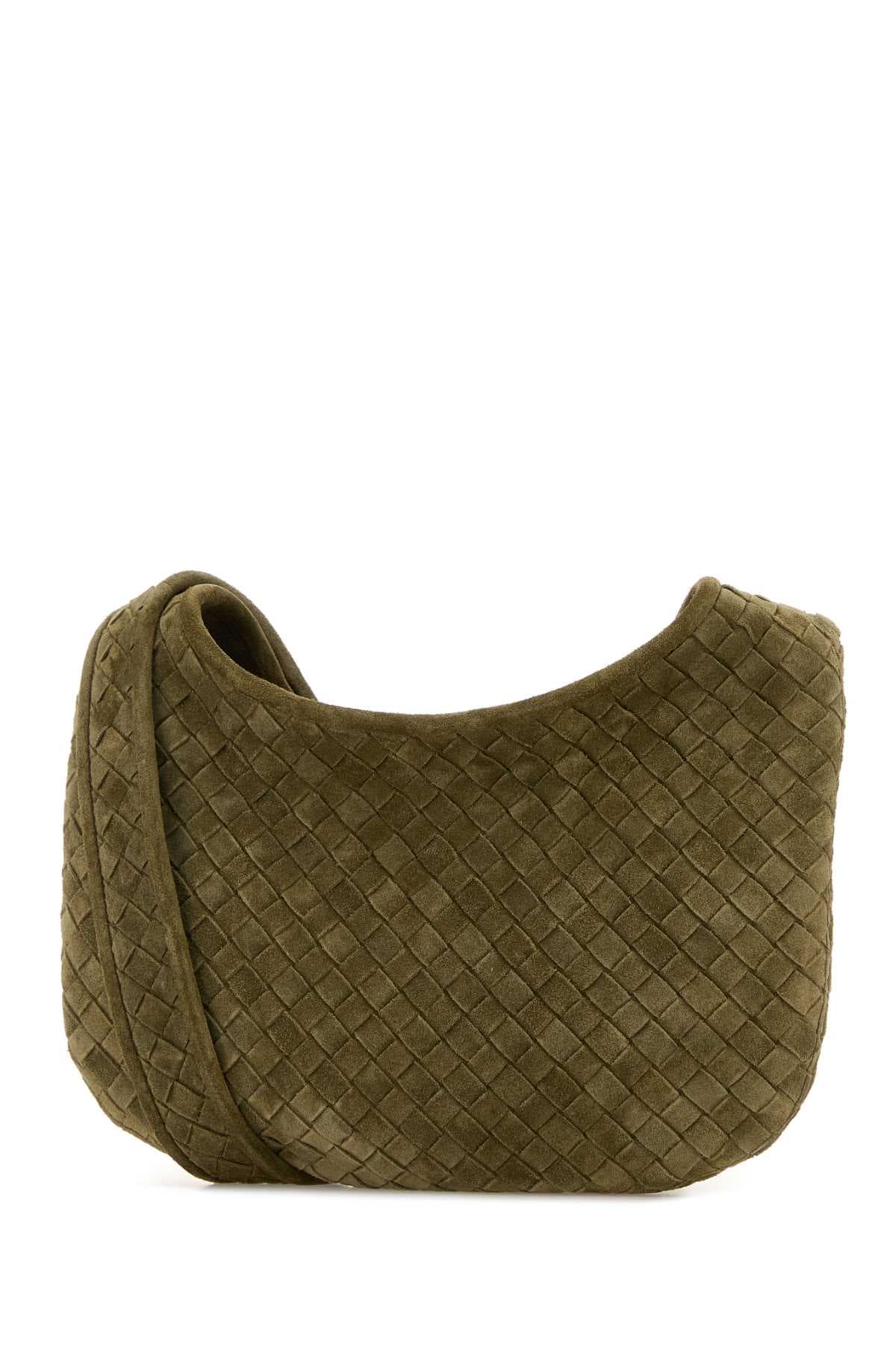 Sage green suede crossbody bag - мініатюра 2