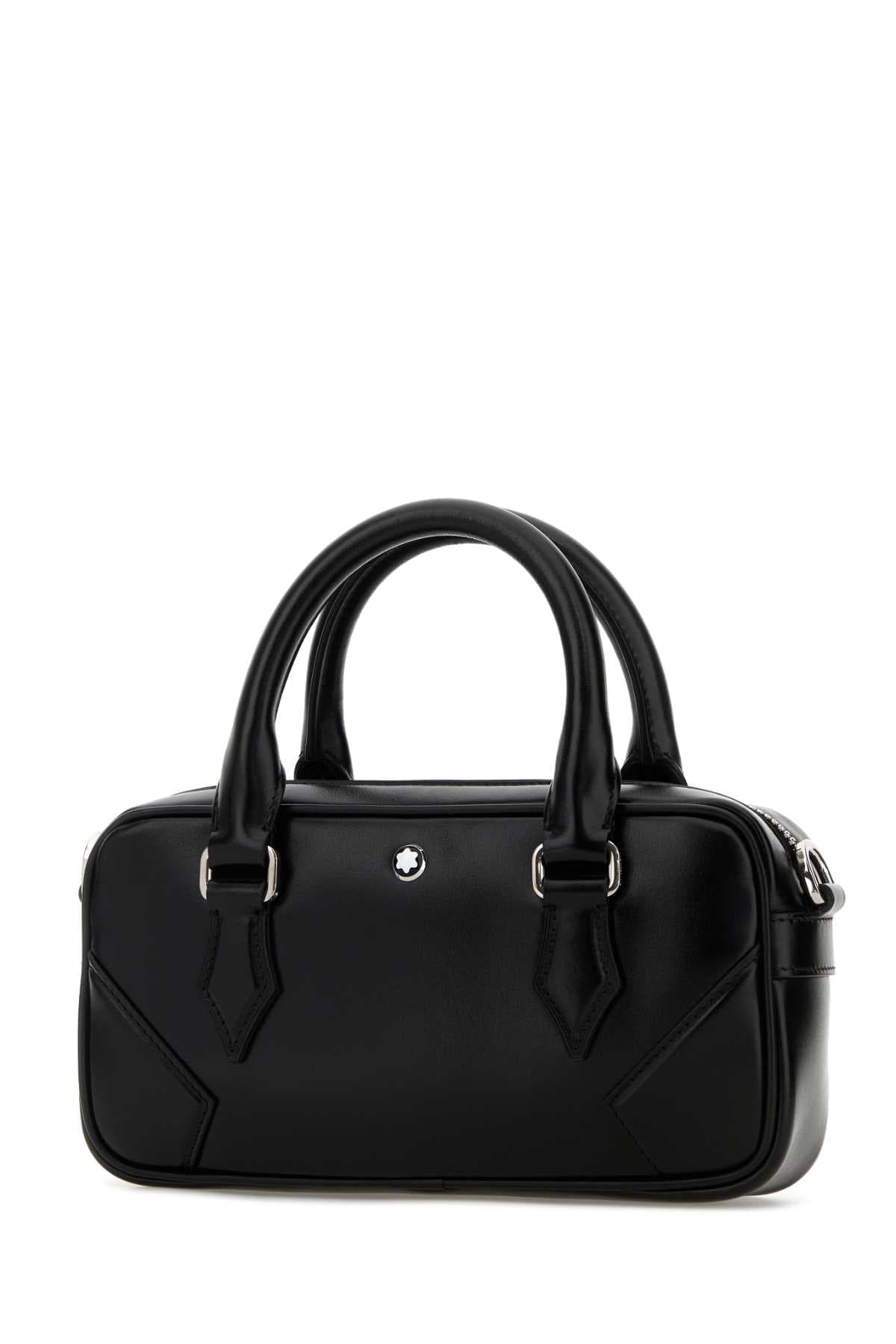Black leather small Bowling handbag - мініатюра 2