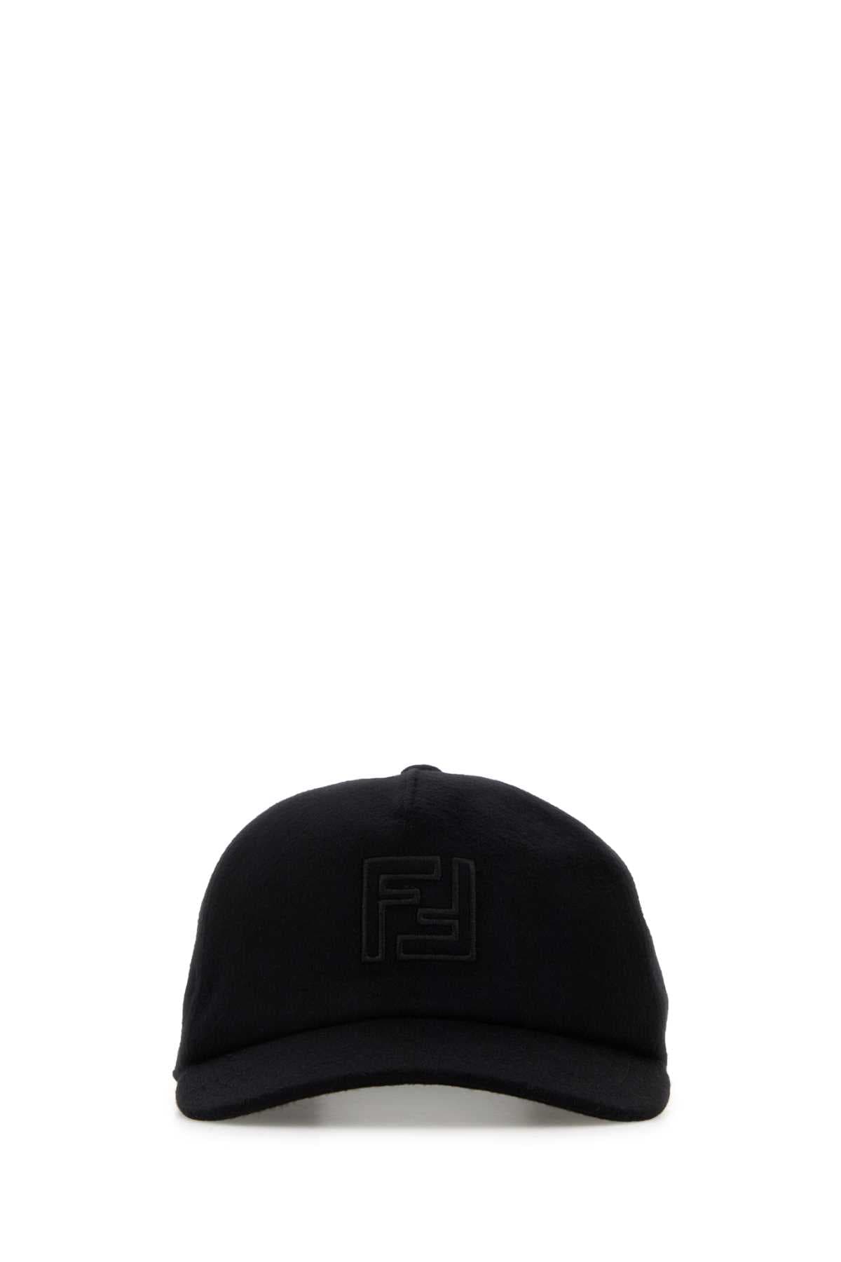 Black wool blend baseball hat