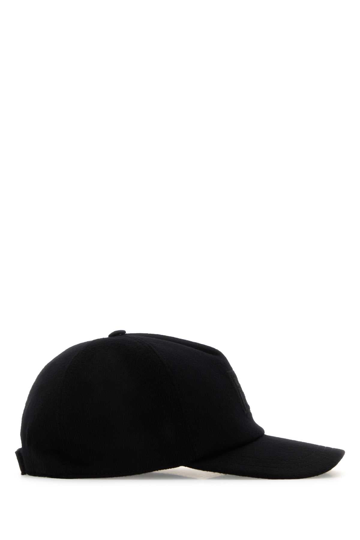 Black wool blend baseball hat - мініатюра 2