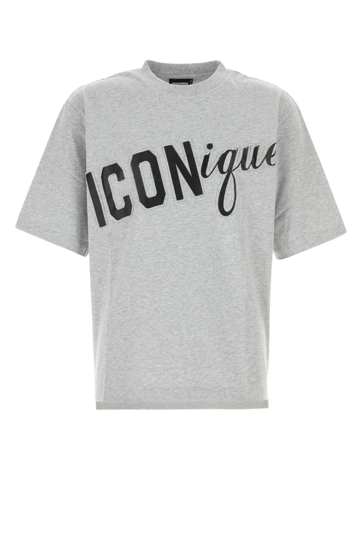 Melange grey cotton oversize t-shirt