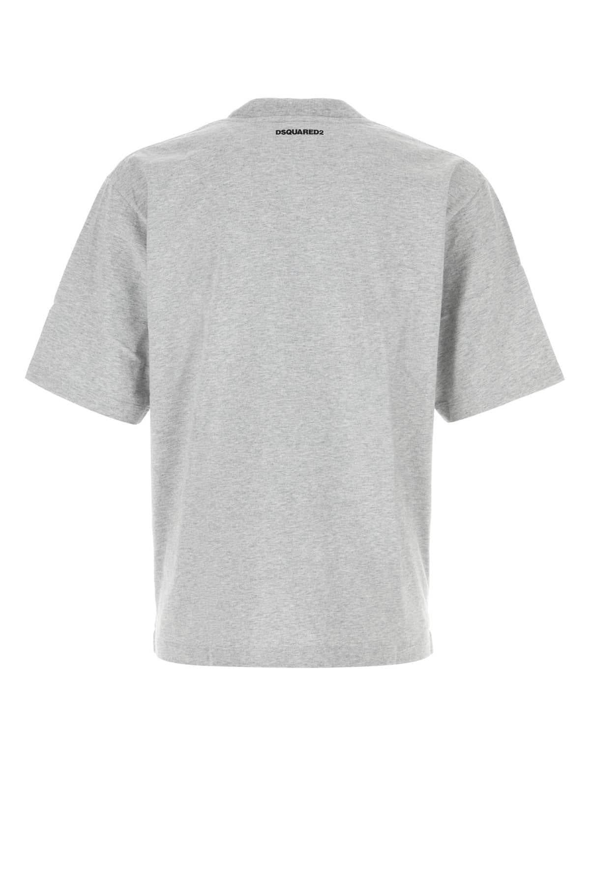 Melange grey cotton oversize t-shirt - мініатюра 2