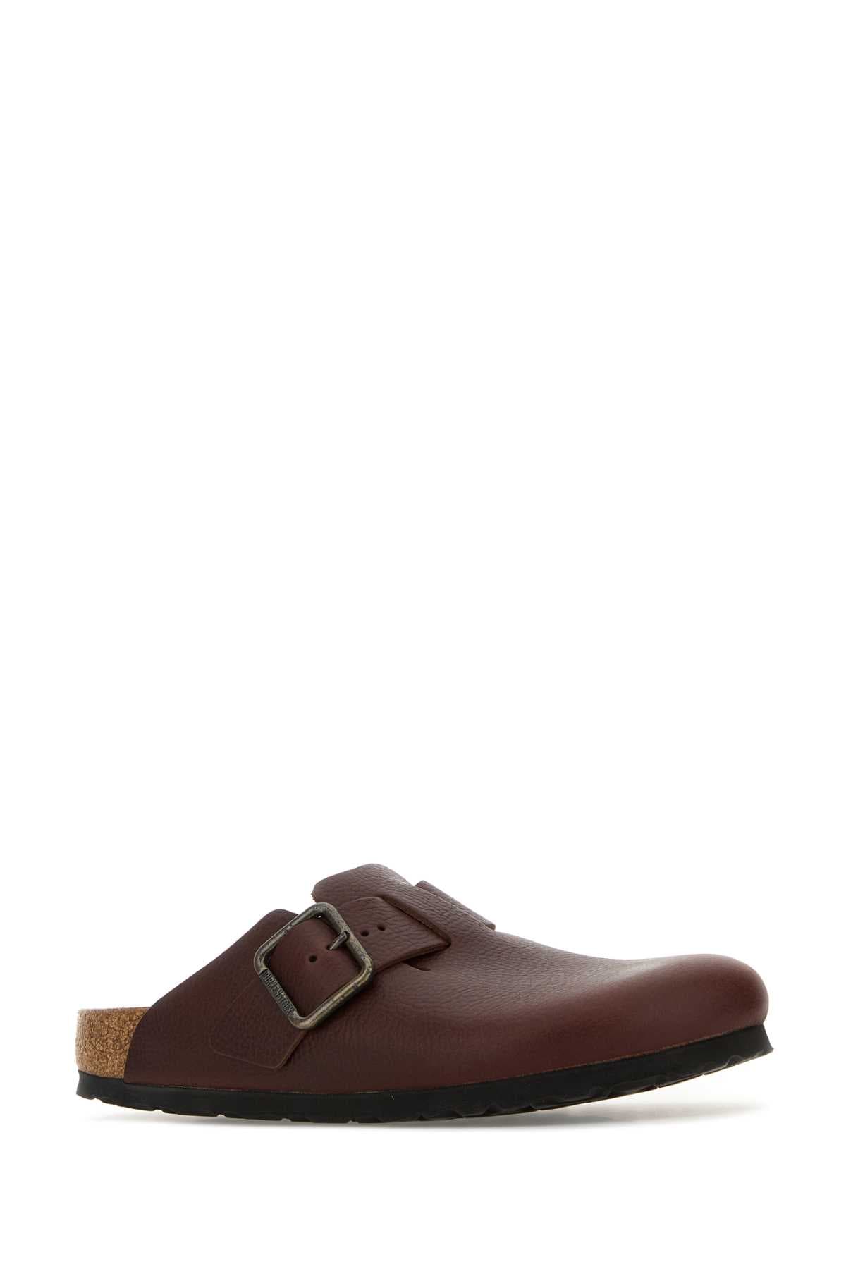 Burgundy leather Boston slippers - мініатюра 2