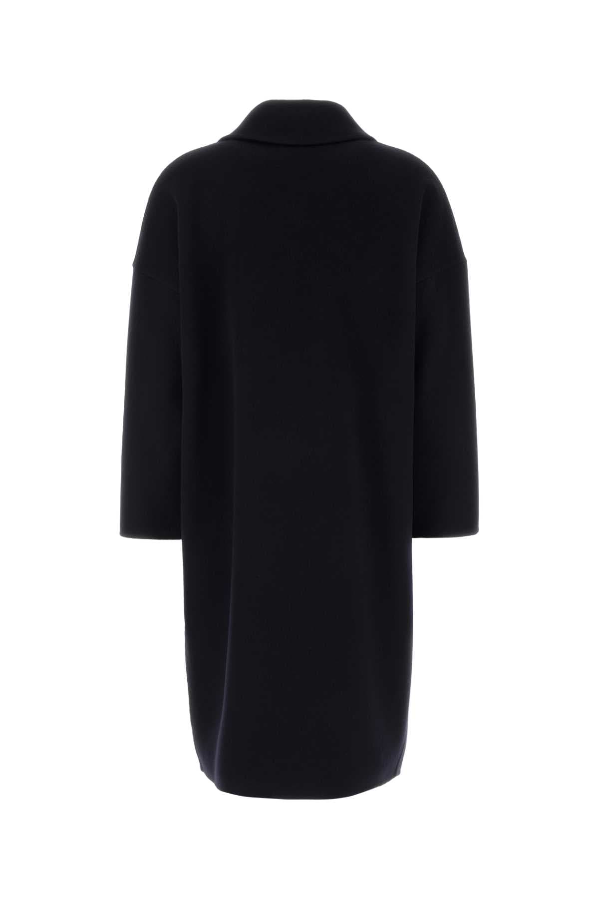 Midnight blue wool blend coat - мініатюра 2