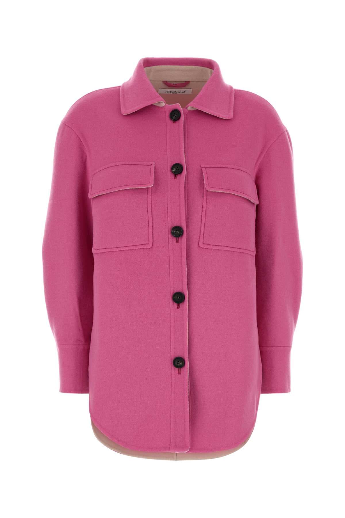 Pink wool blend coat