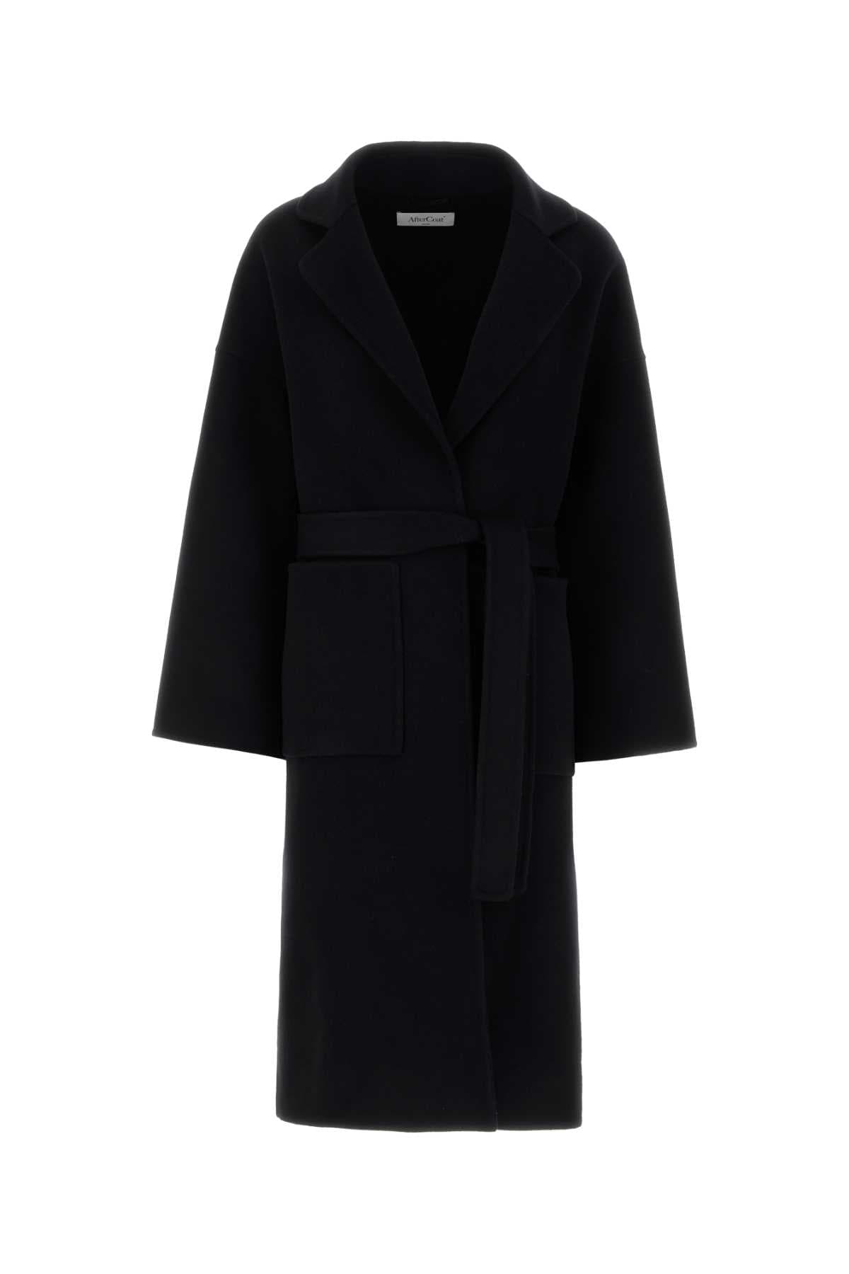 Black wool blend coat